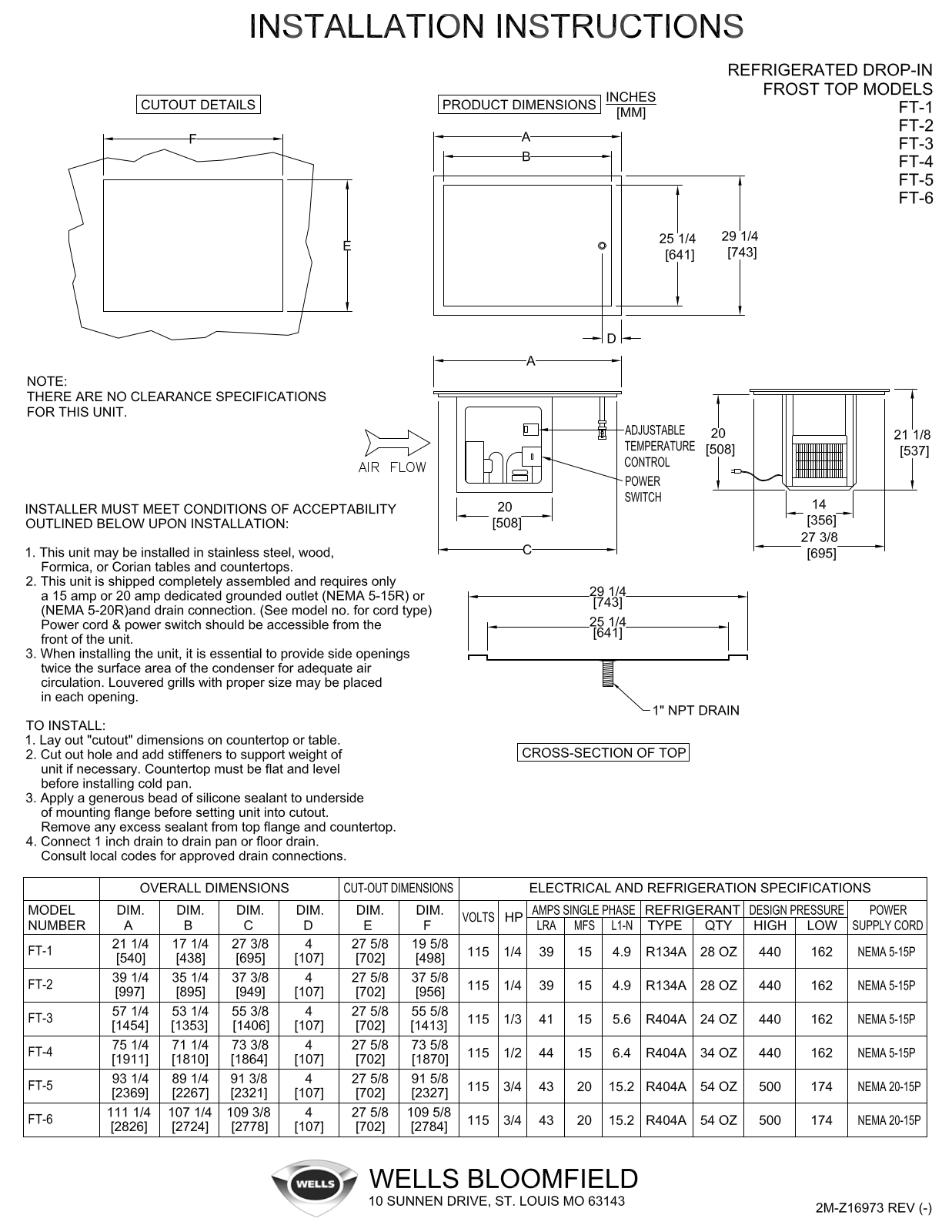 Wells FT-3 Installation  Manual