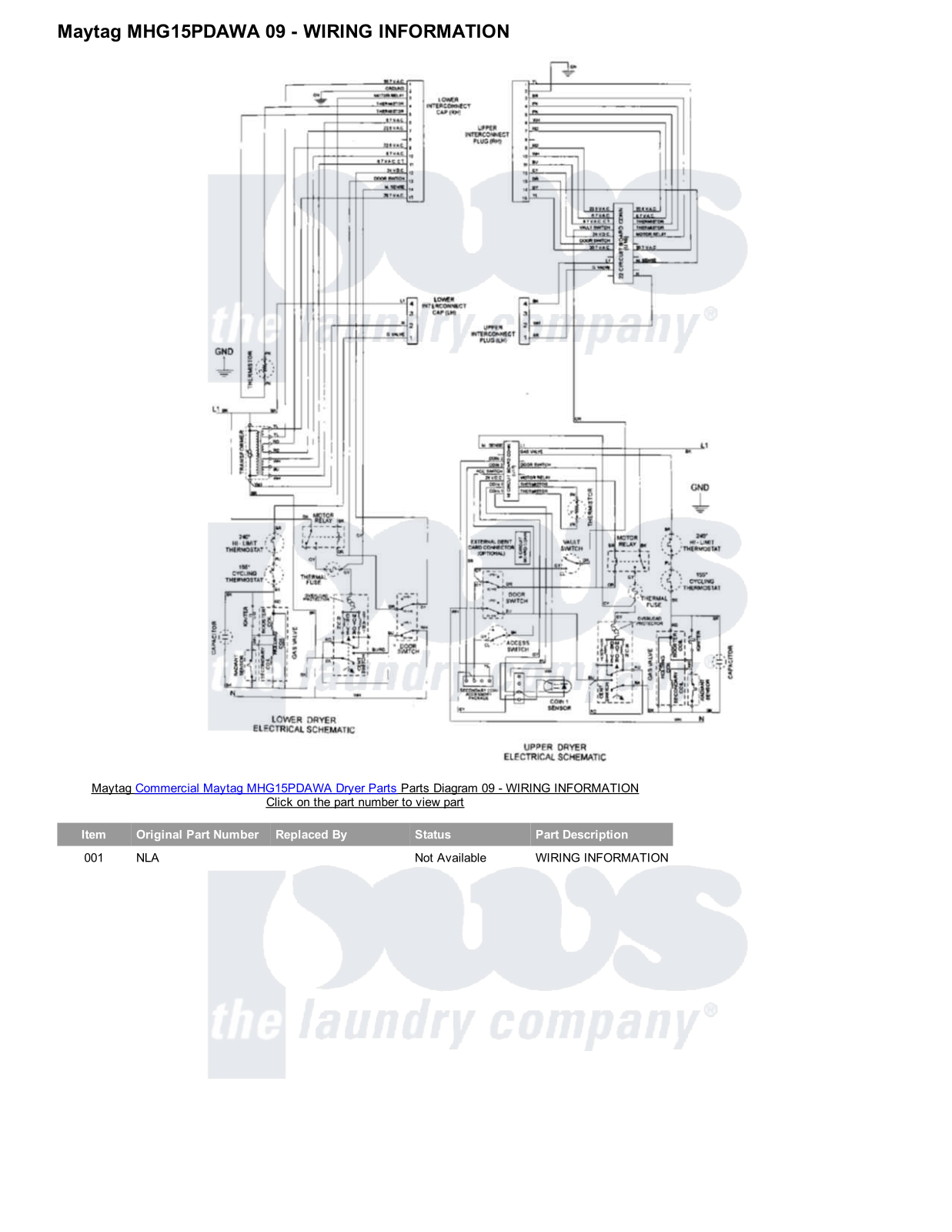 Maytag MHG15PDAWA Parts Diagram