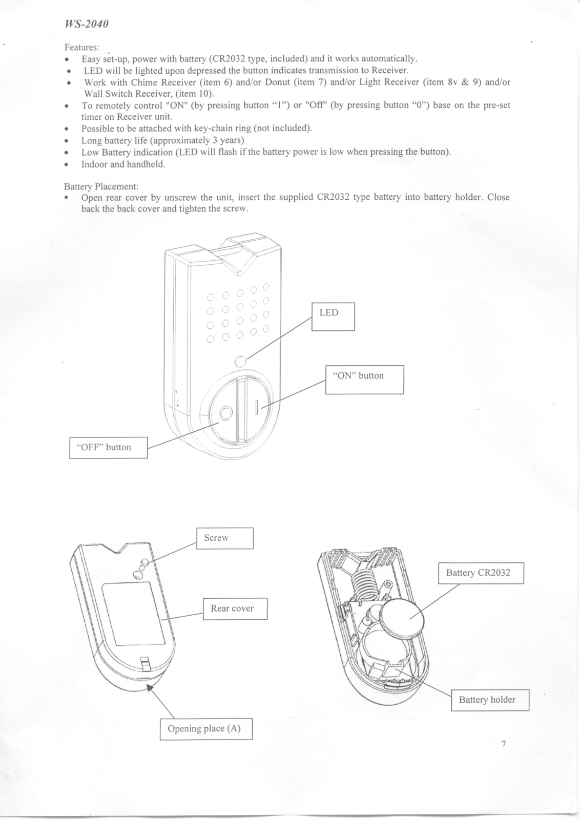 Interquartz 02WS2040 User Manual