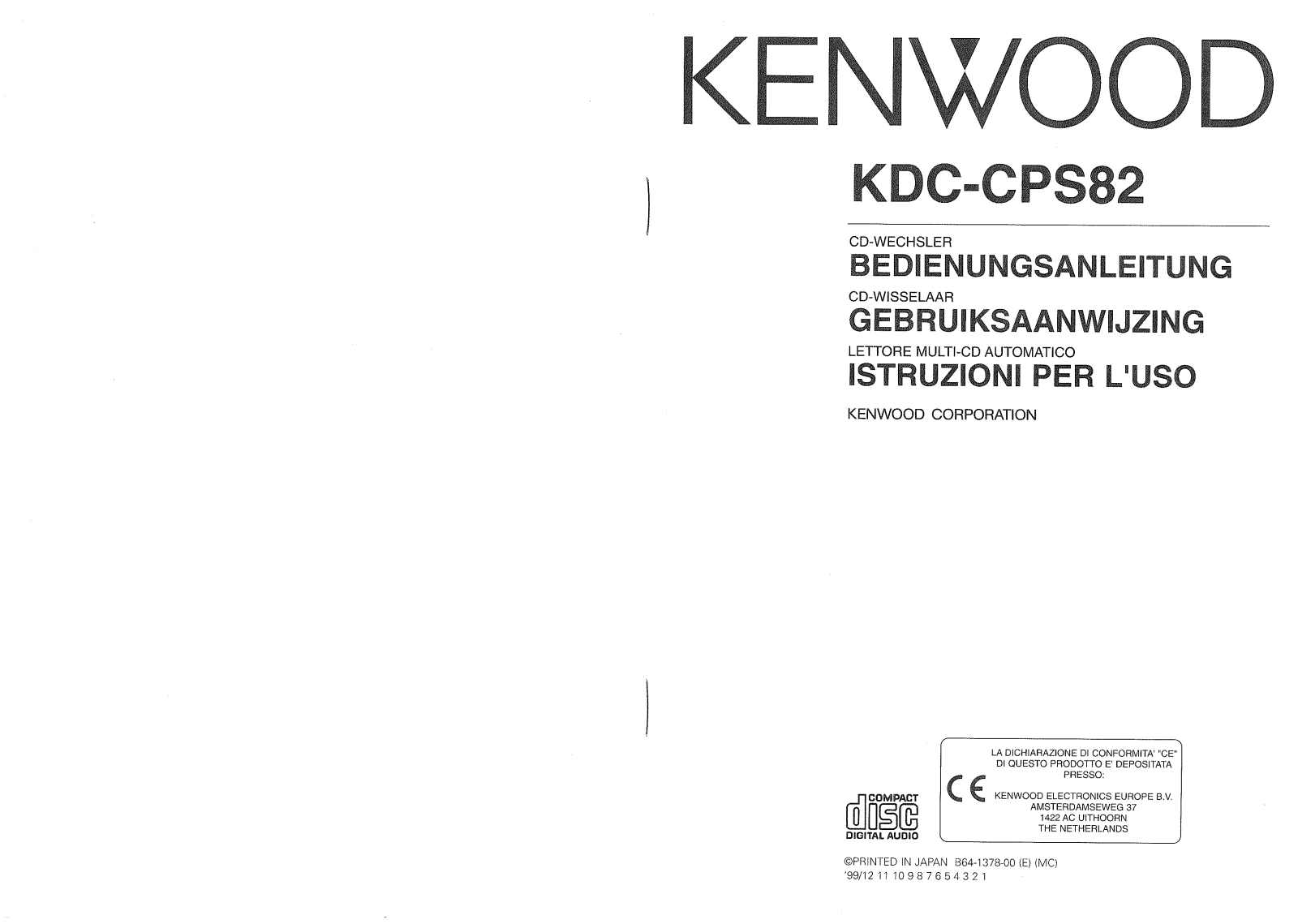 Kenwood KDC-CPS82 User's Manual