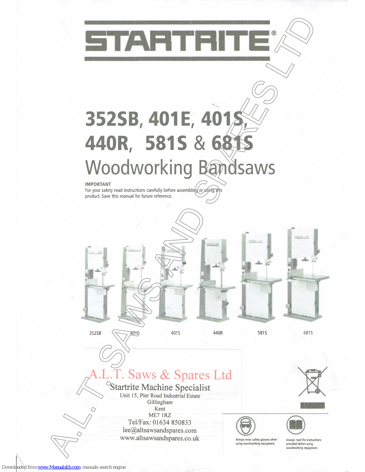 STARTRITE 401E, 401S, 352SB, 440R, 681S User Manual