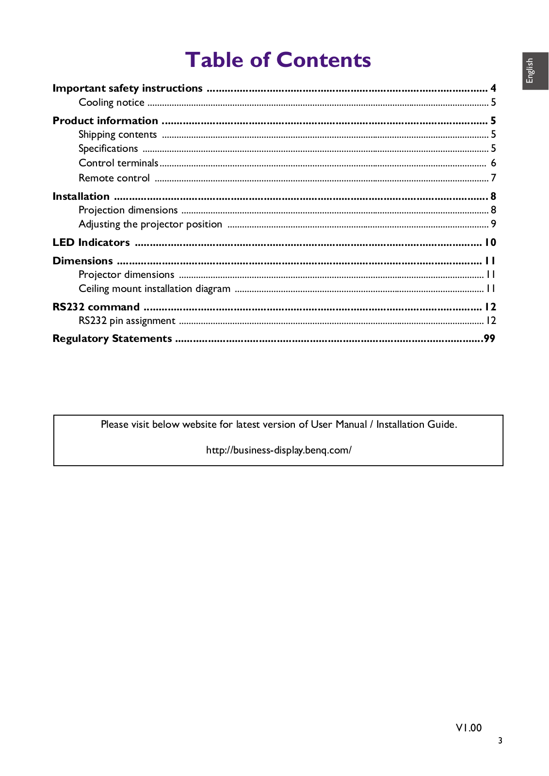 Benq 9H.JKD77.15E User Manual