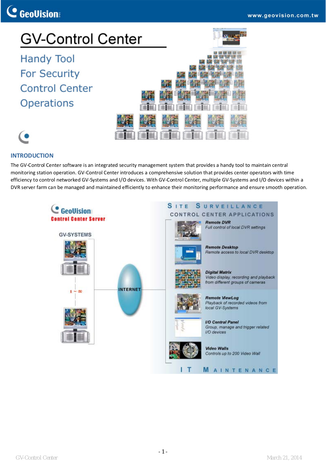 GeoVision Control Center User Manual