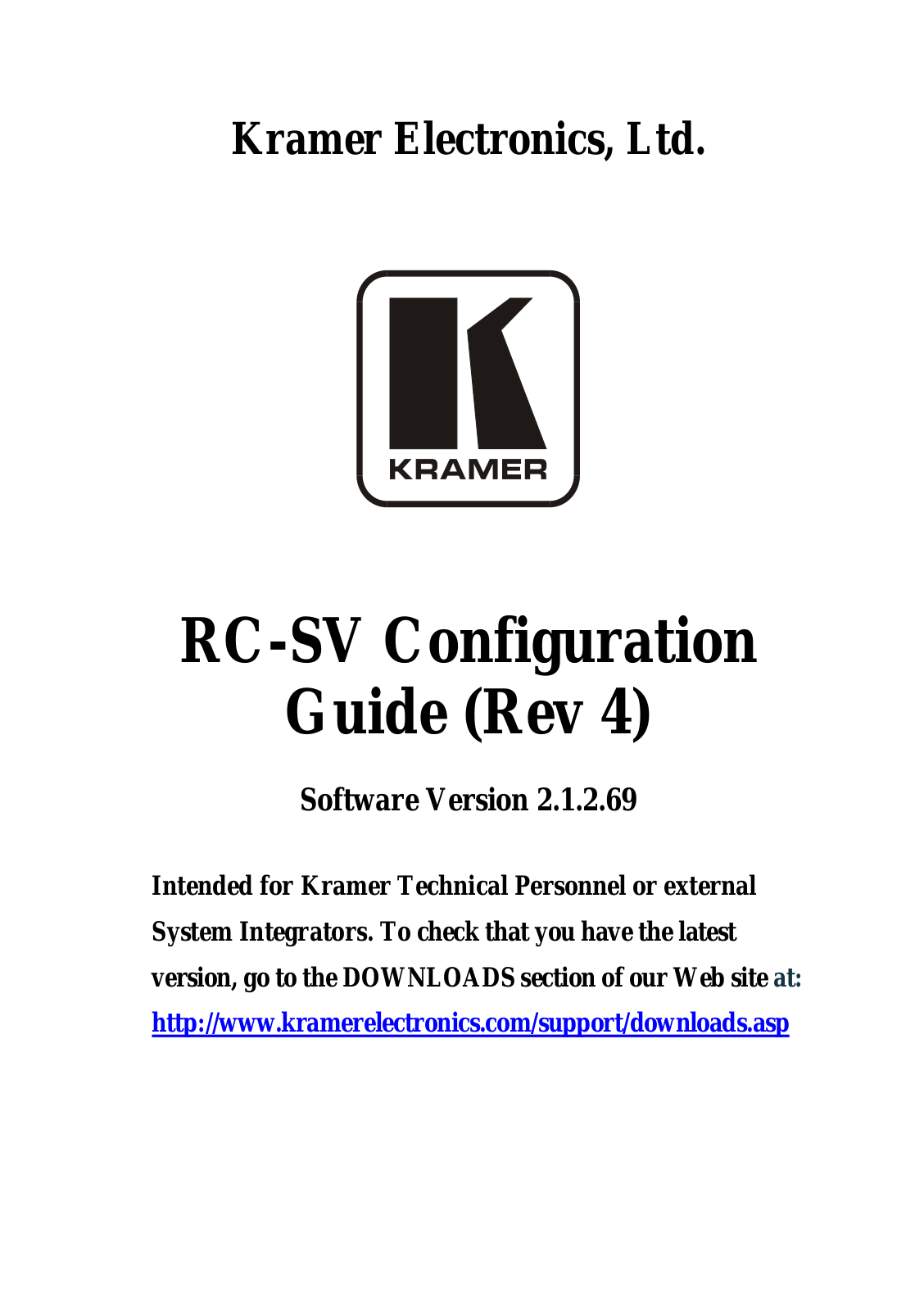 Kramer Electronics SV-551 User Manual