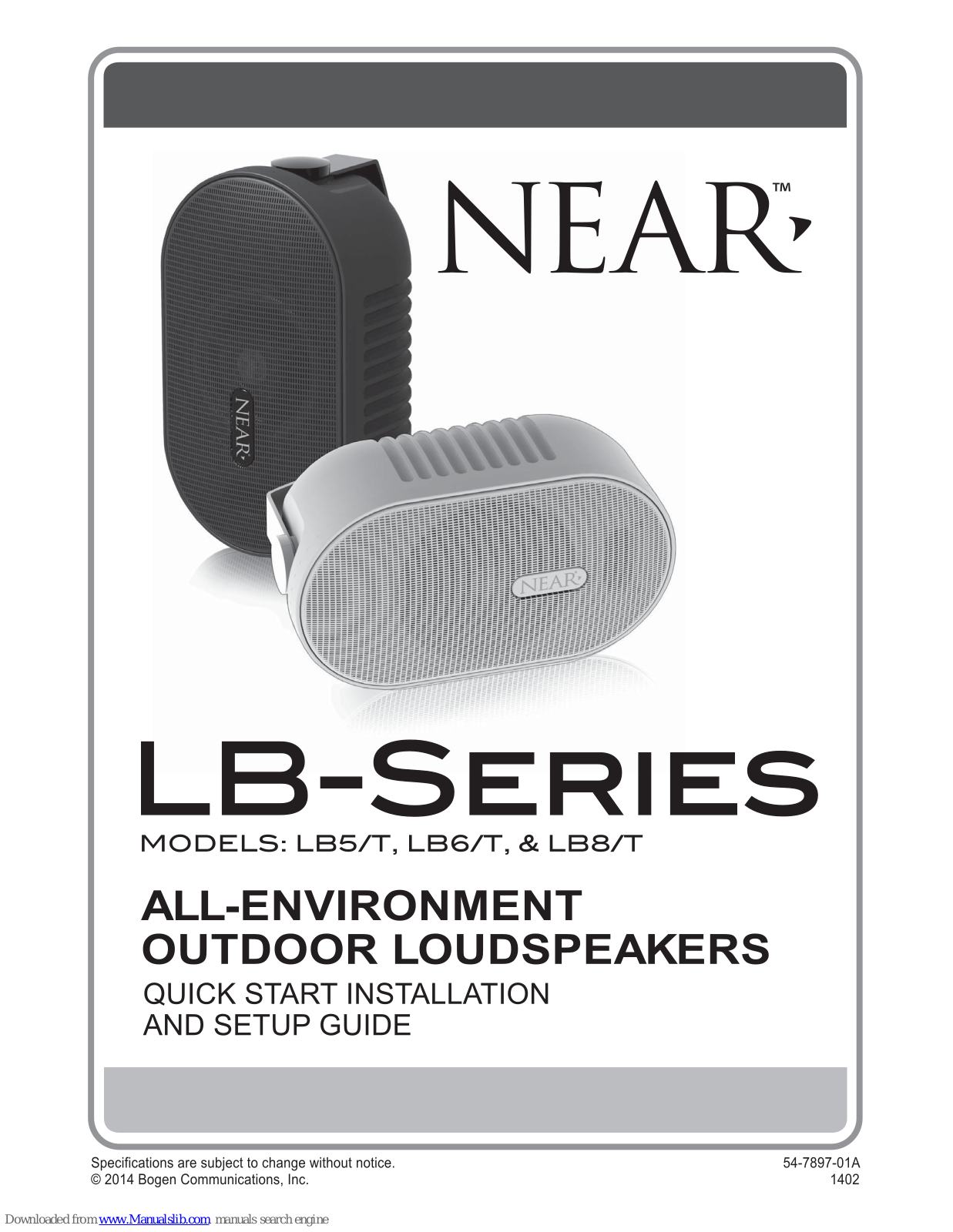 NEAR LB5/T, LB6/T, LB8/T Quick Start Manual - ManualMachine.com