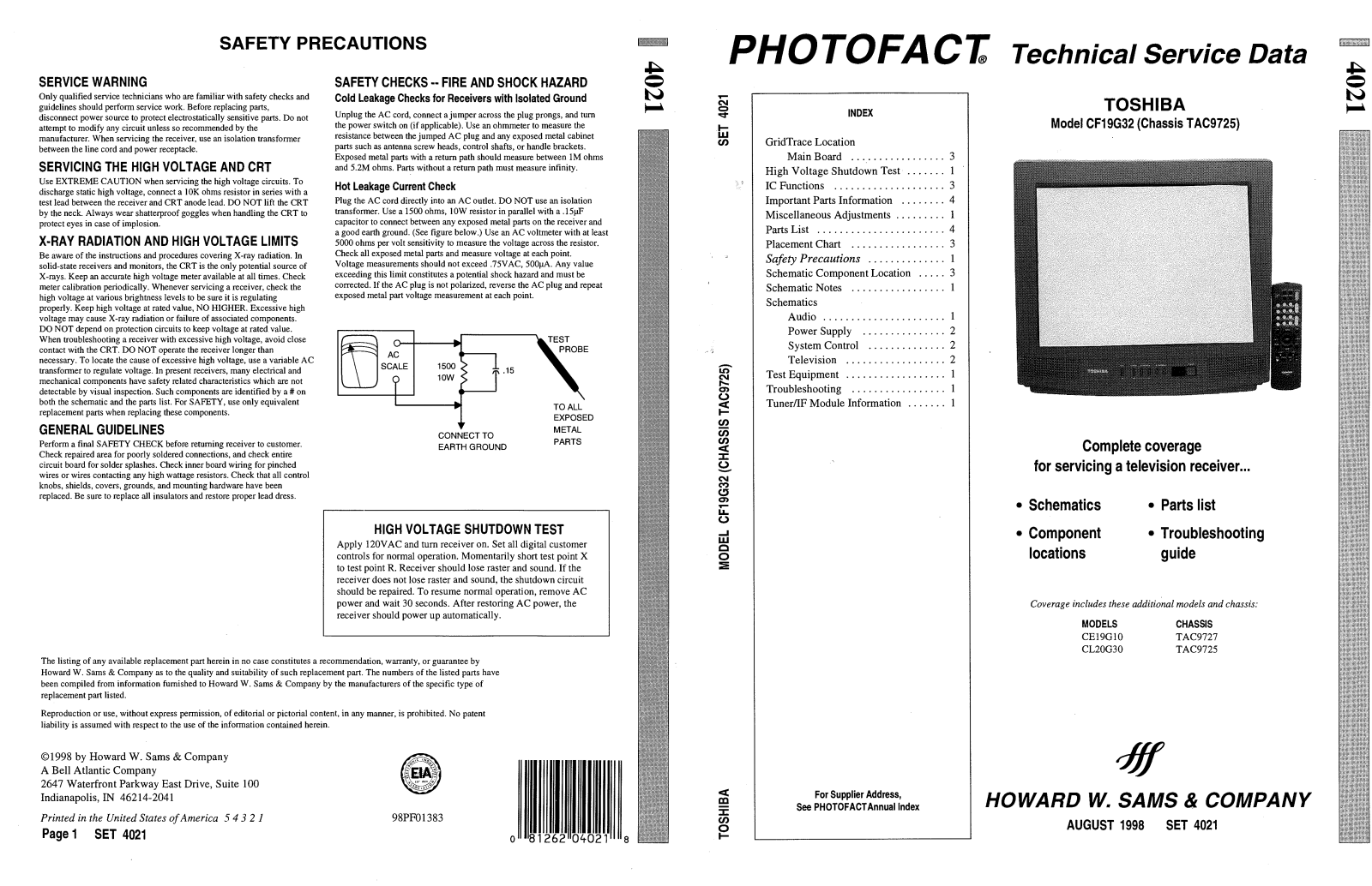 Toshiba CF19G32 Service Manual