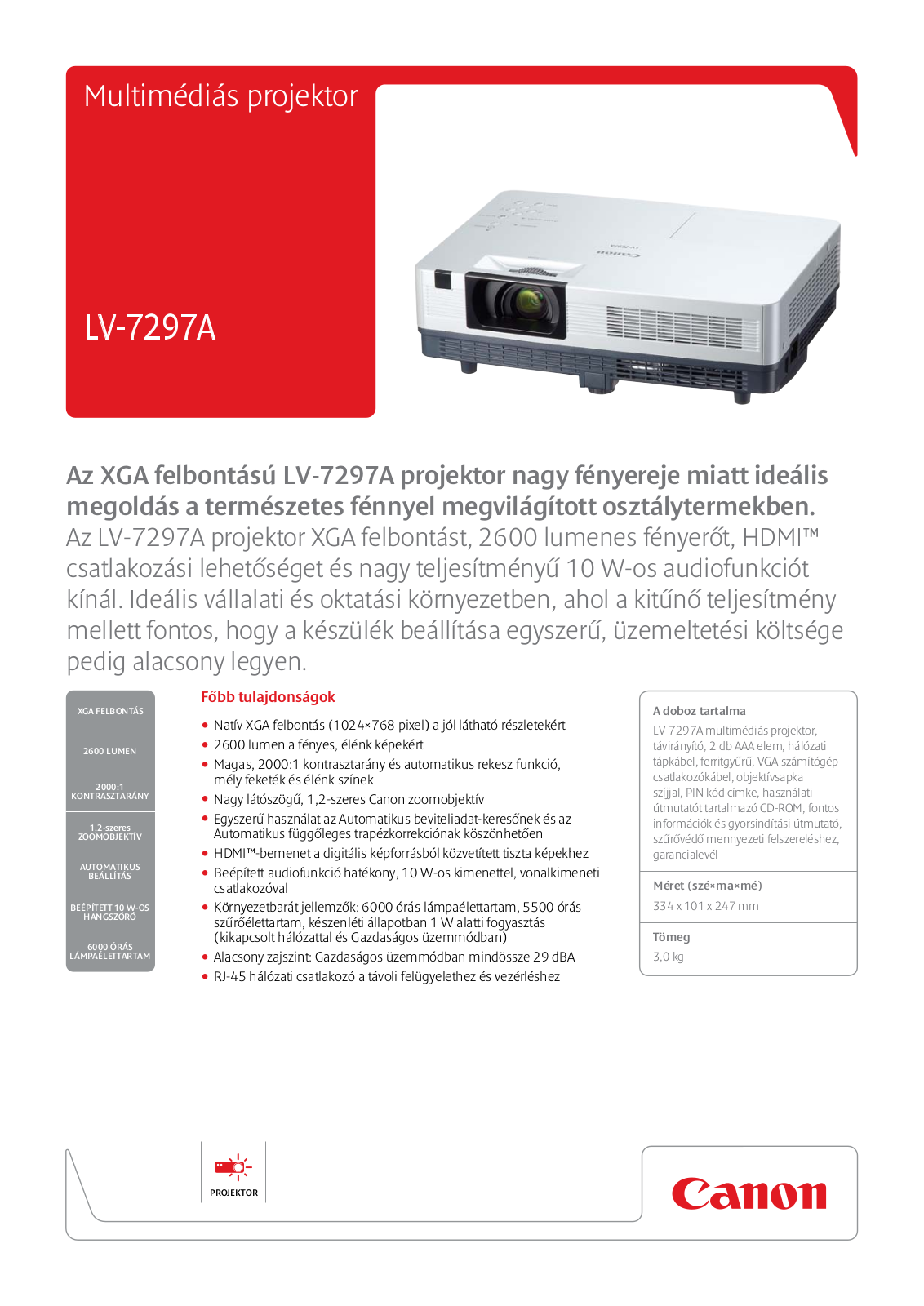 Canon LV-7297A BROCHURE