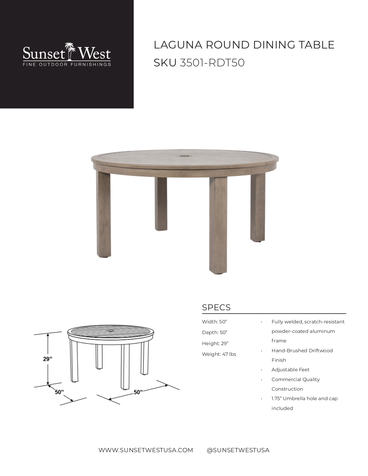 Sunset West XSW10296 Specifications - ManualMachine.com