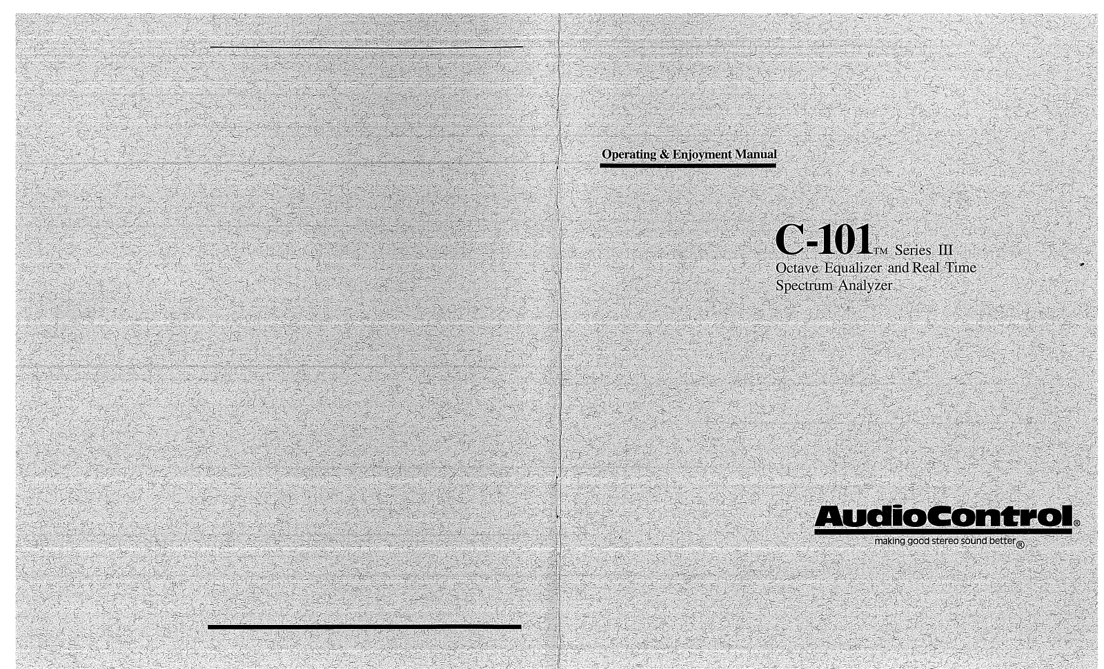 Audio Control C-101 Owners Manual