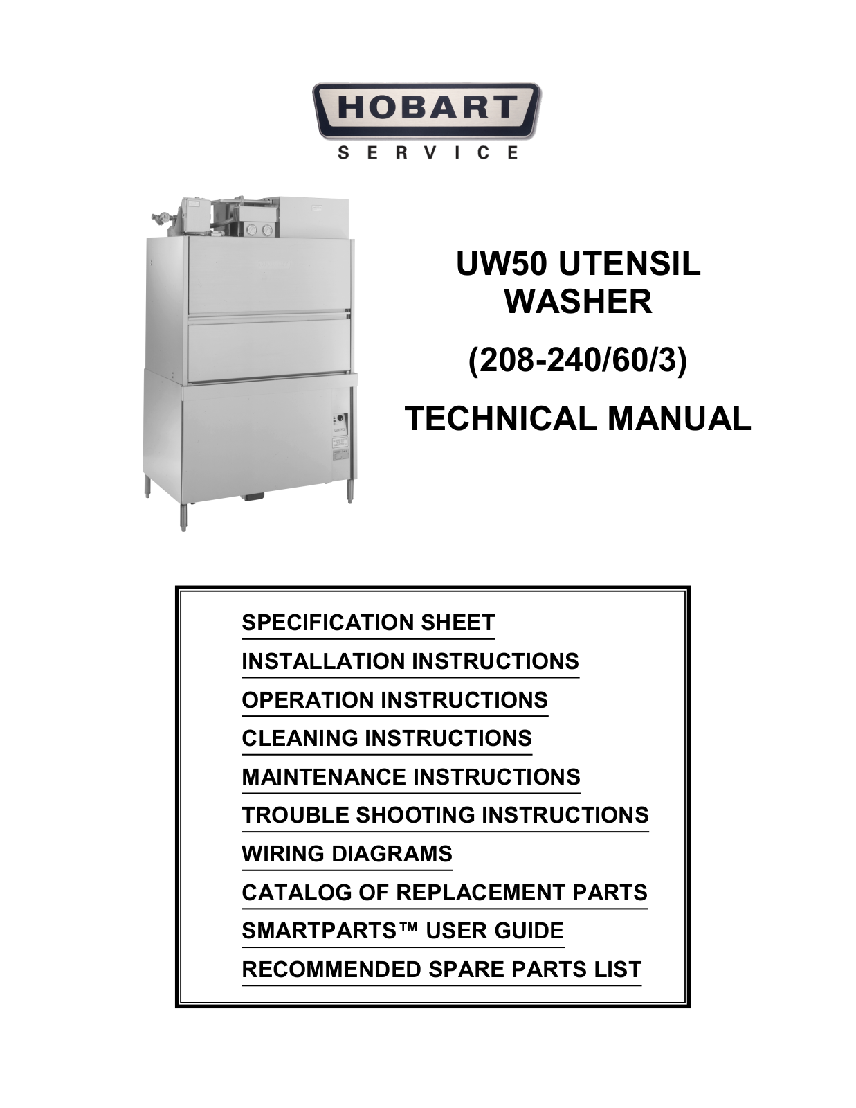 Hobart Welding Products UW50 User Manual