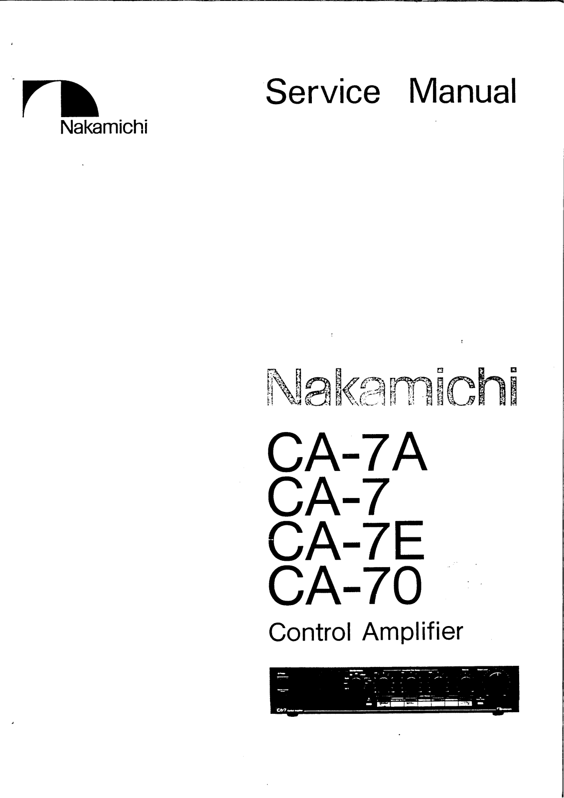 Nakamichi CA-7, CA-7-A, CA-7-E, CA-70 Service manual