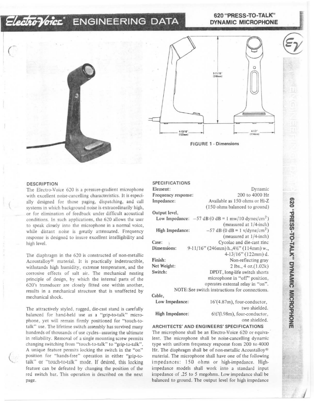 Electro-voice 620 DATASHEET