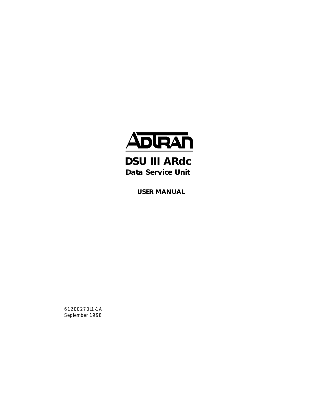 Adtran DSU III AR DC User Manual