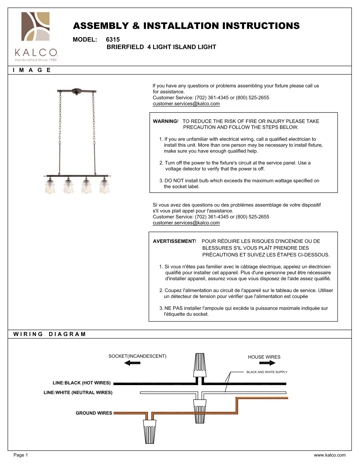 Kalco 6315PS Assembly Guide - ManualMachine.com