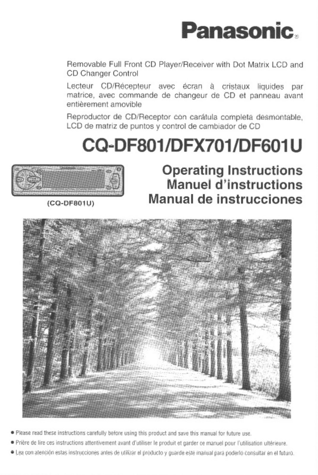 Panasonic CQ-DF801U, CQ-DFX701U User Manual