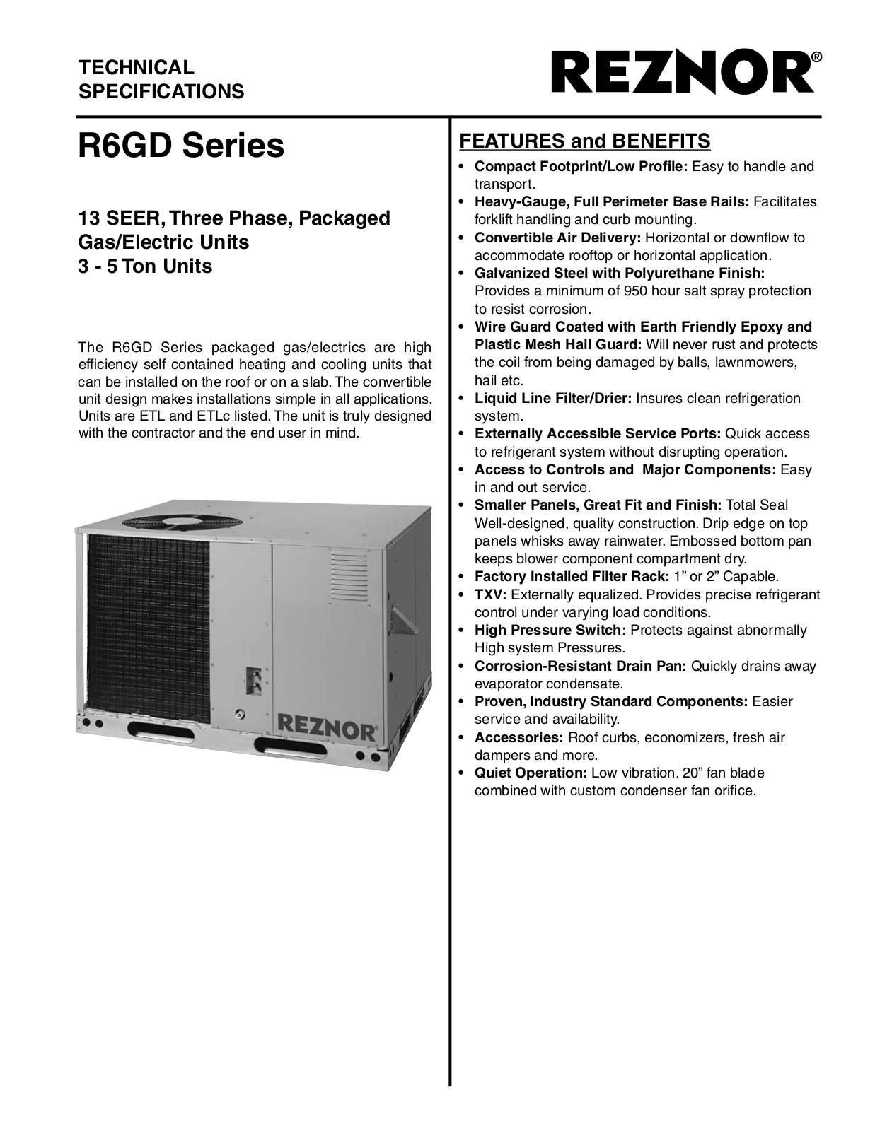 Reznor R6GD-X36C072C User Manual