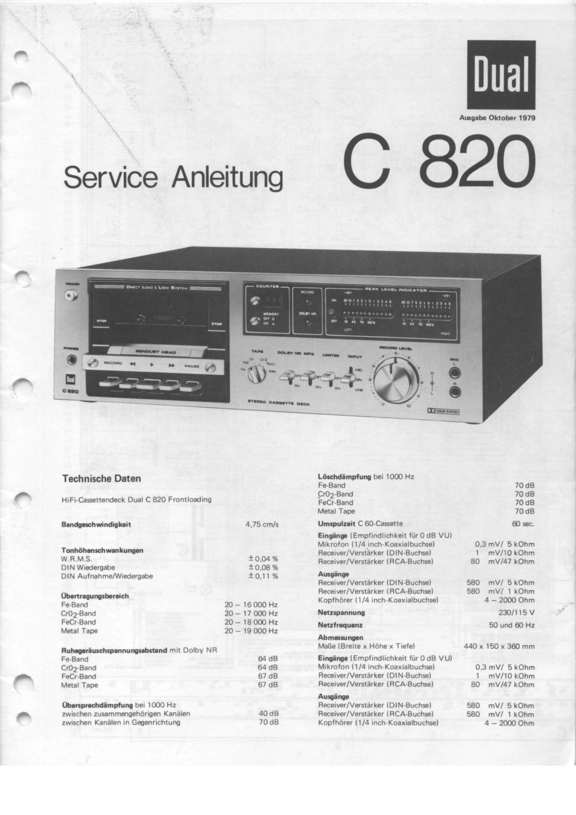 Dual C-820 Service manual