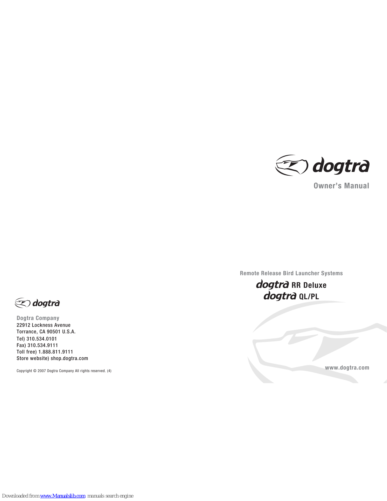 Dogtra RR Deluxe, PL, QL Owner's Manual