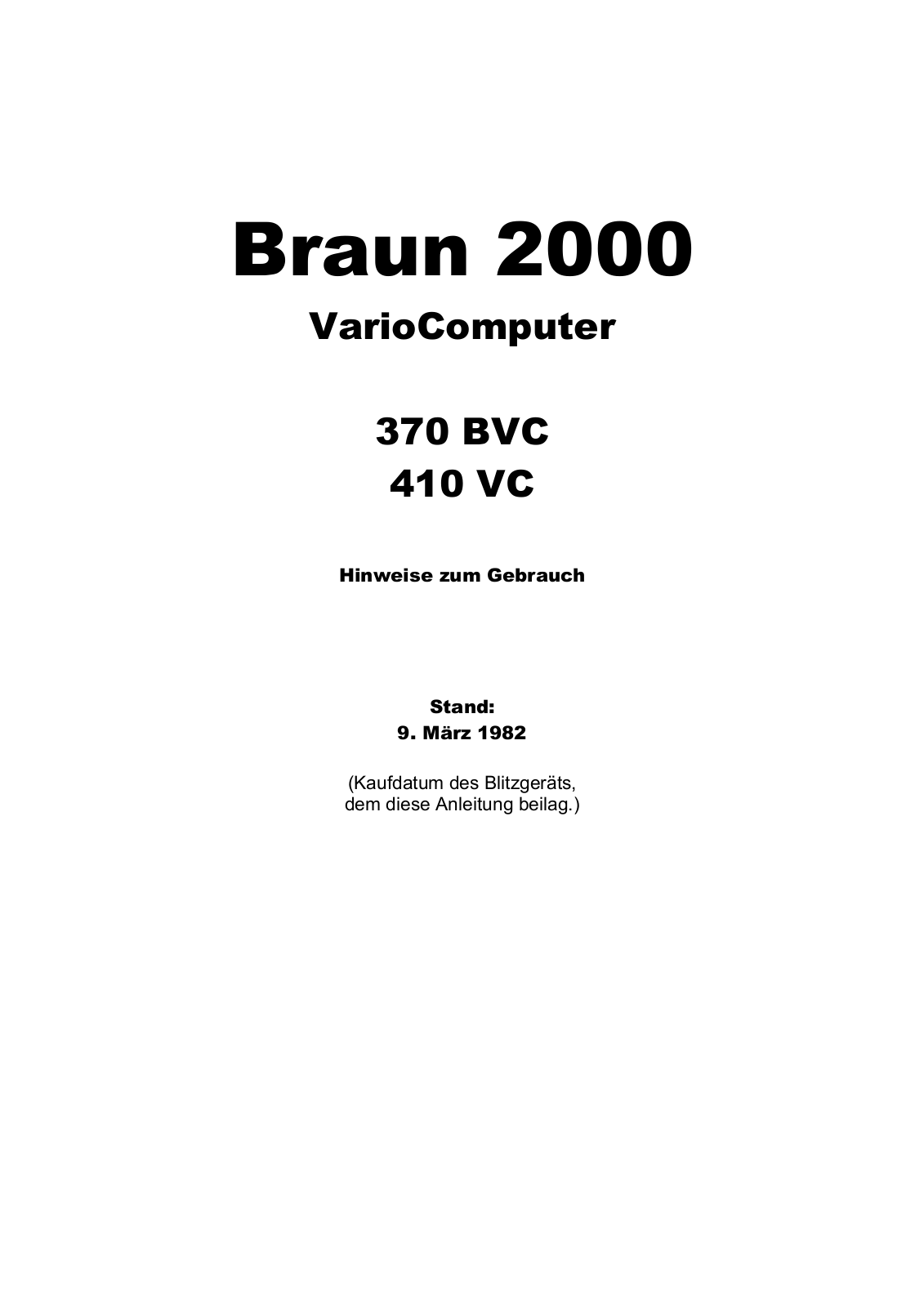 Braun 370 BVC, 410 VC User Manual