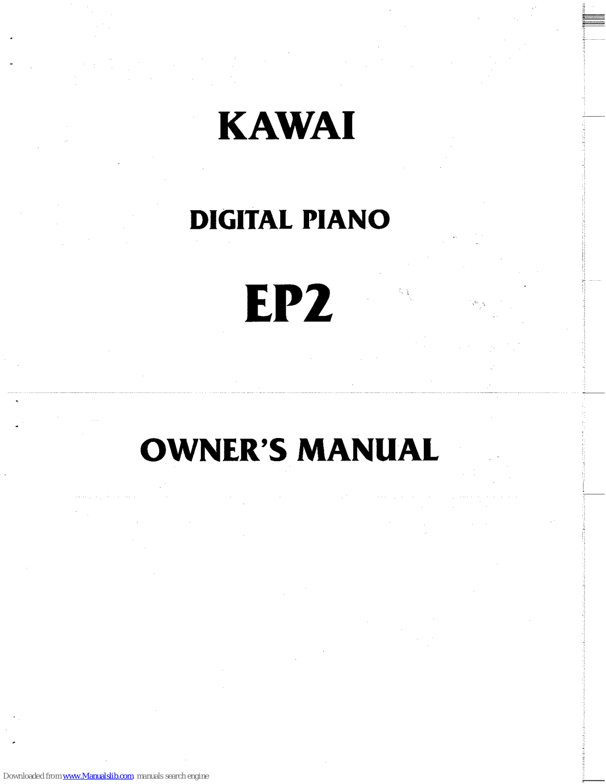 Kawai Digital Piano EP2 Owner's Manual