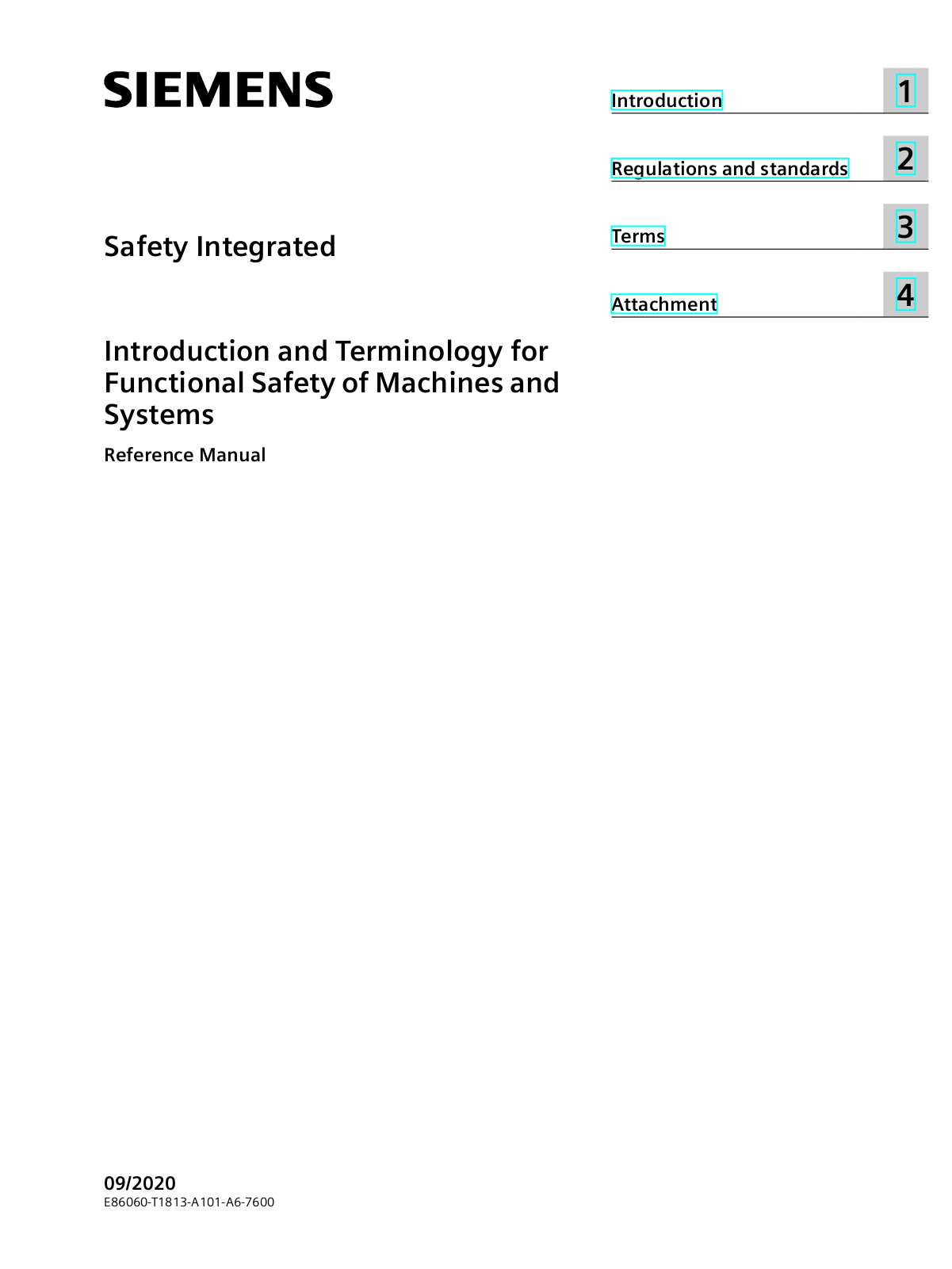 Siemens Safety Integrated Reference Manual