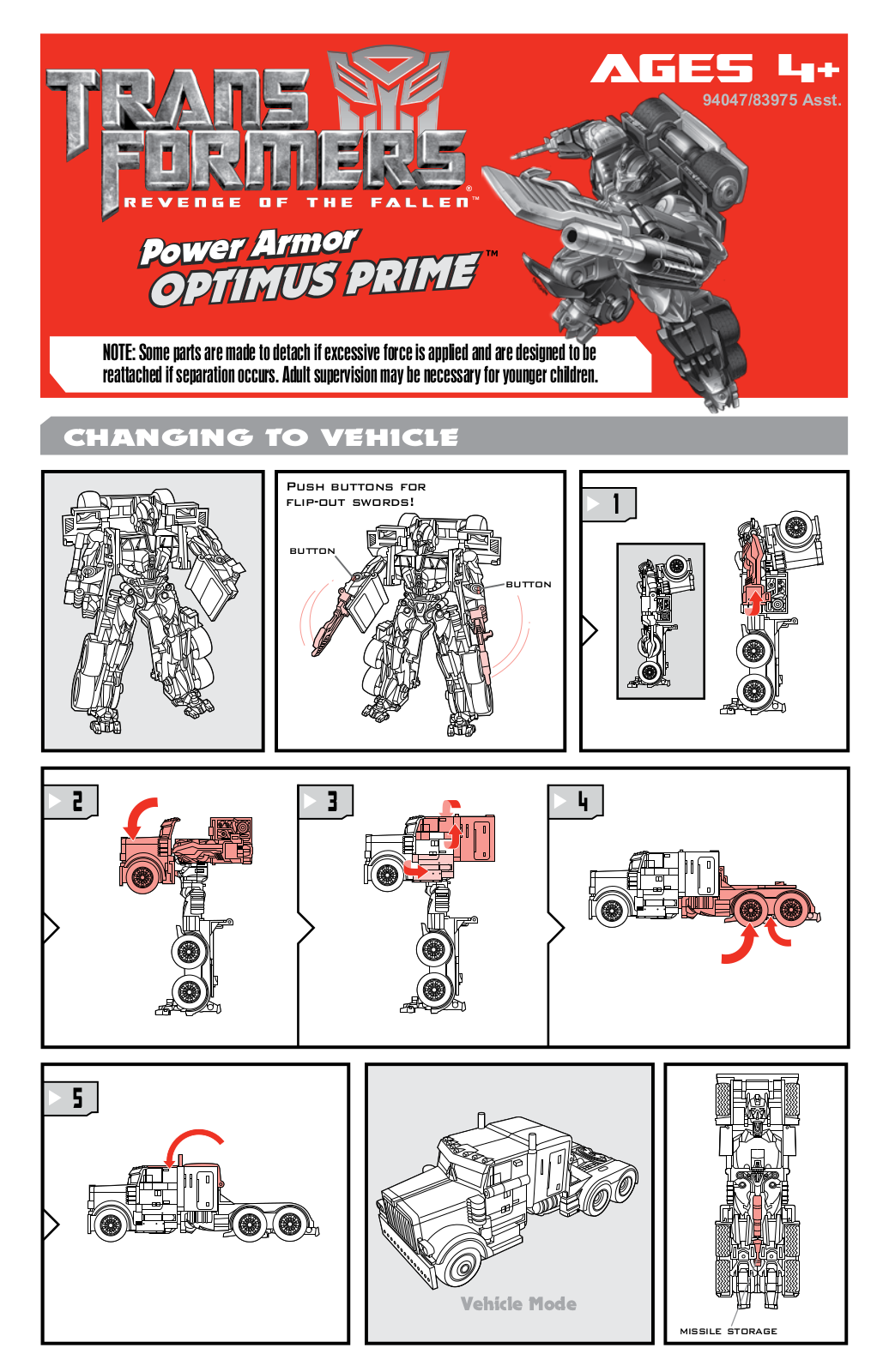 Hasbro TRANSFORMERS POWER ARMOR OPTIMUS PRIME User Manual