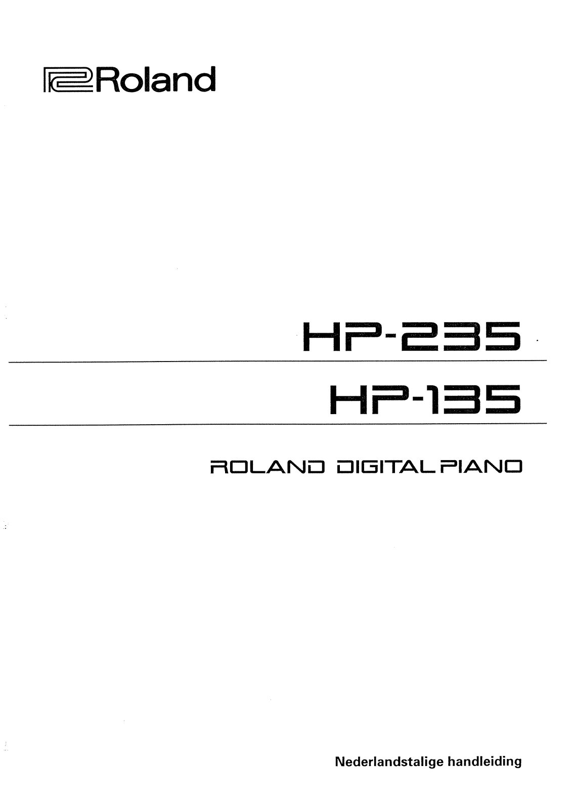 Roland HP-135 User Manual