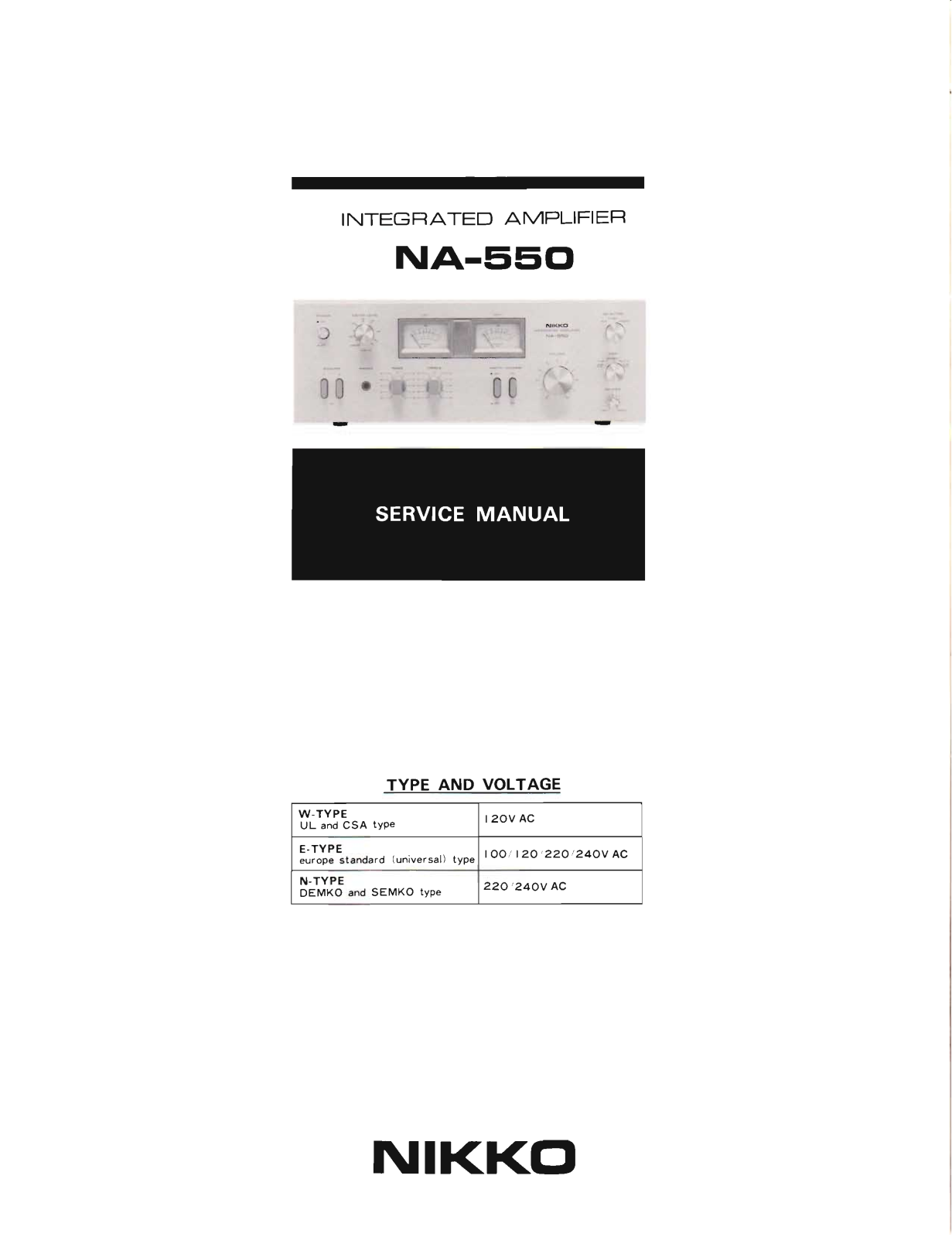Nikko NA-550, NA 550 Verstärker, NA 550 Amplificador Service Manual