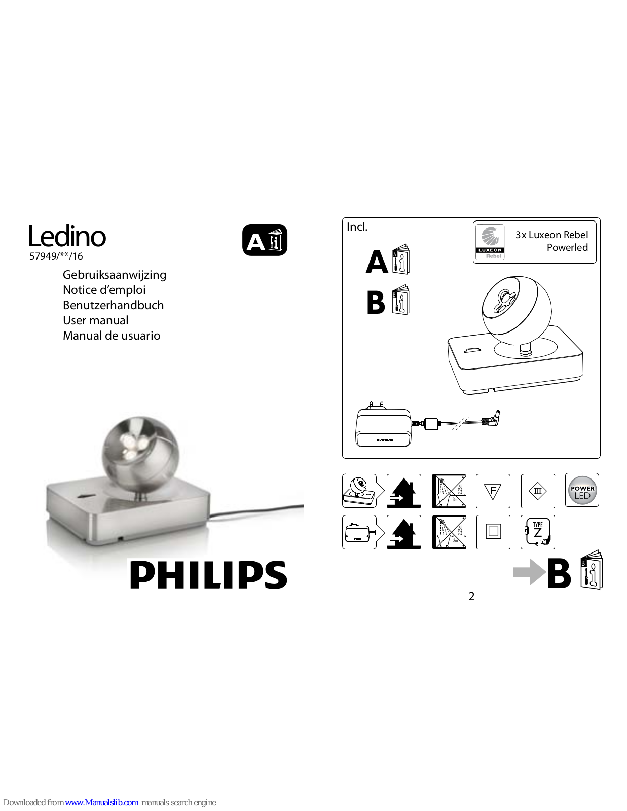 Philips 57949-17-16, 57949-31-16, Ledino 57949/**/16 User Manual