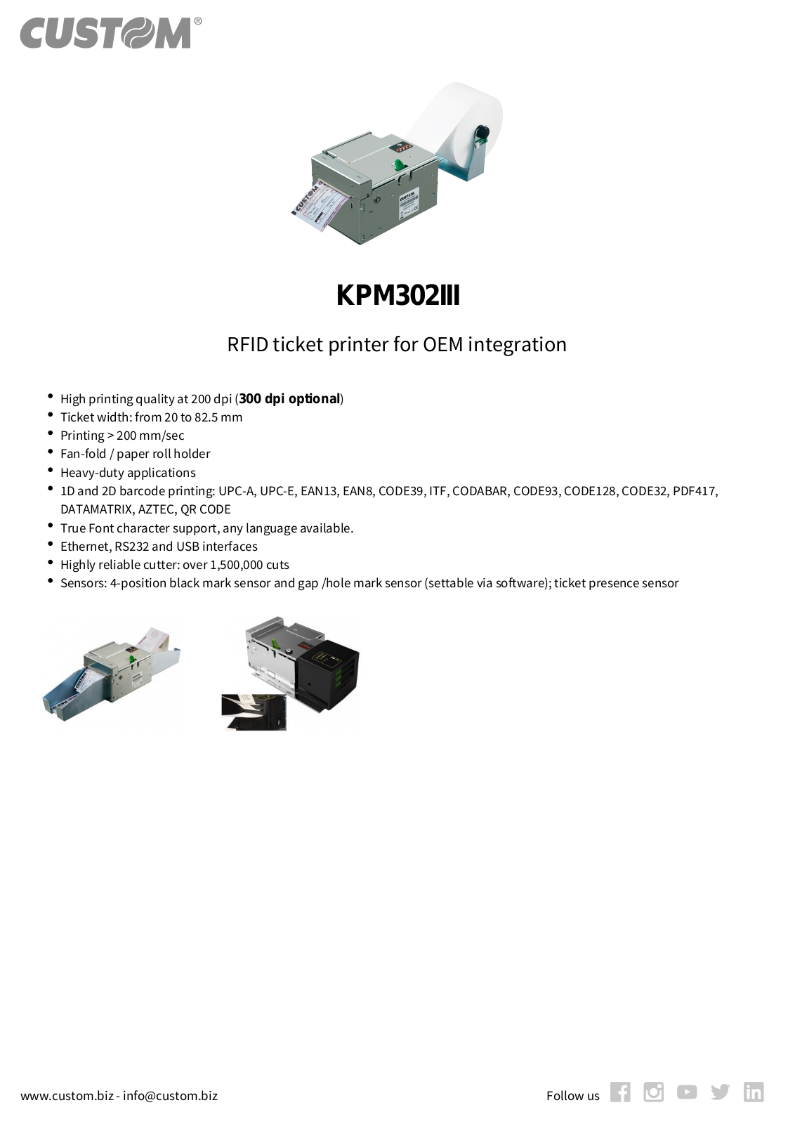 CUSTOM 915AV210100700 Product Data Sheet