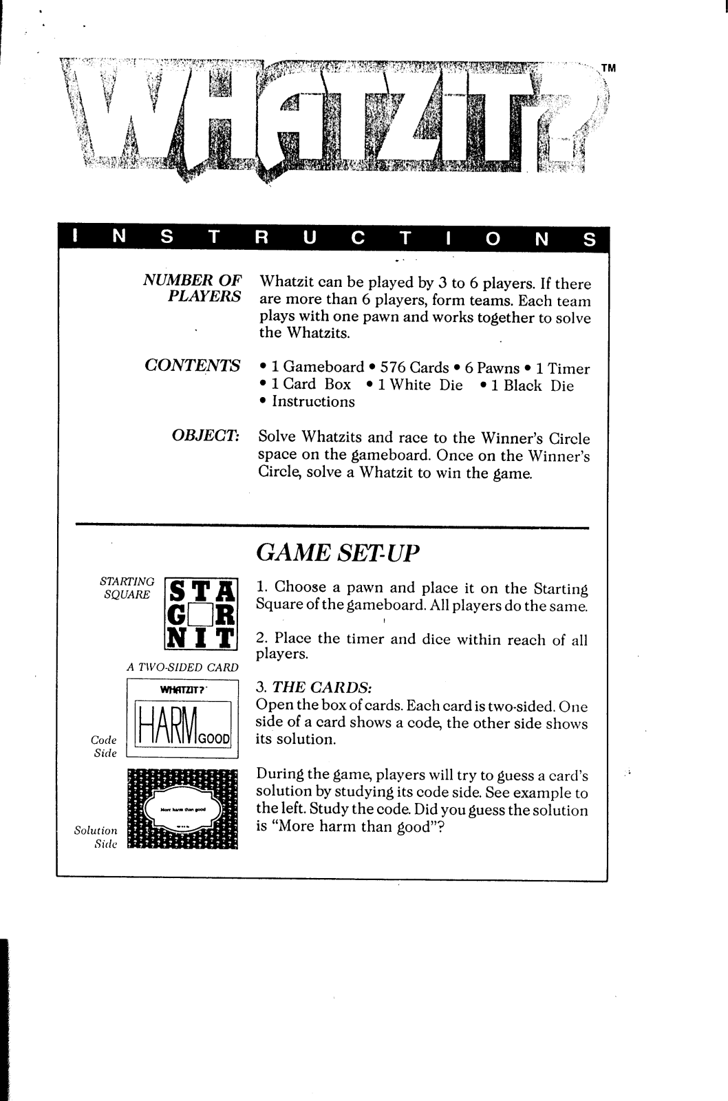 Hasbro WHATZIT User Manual