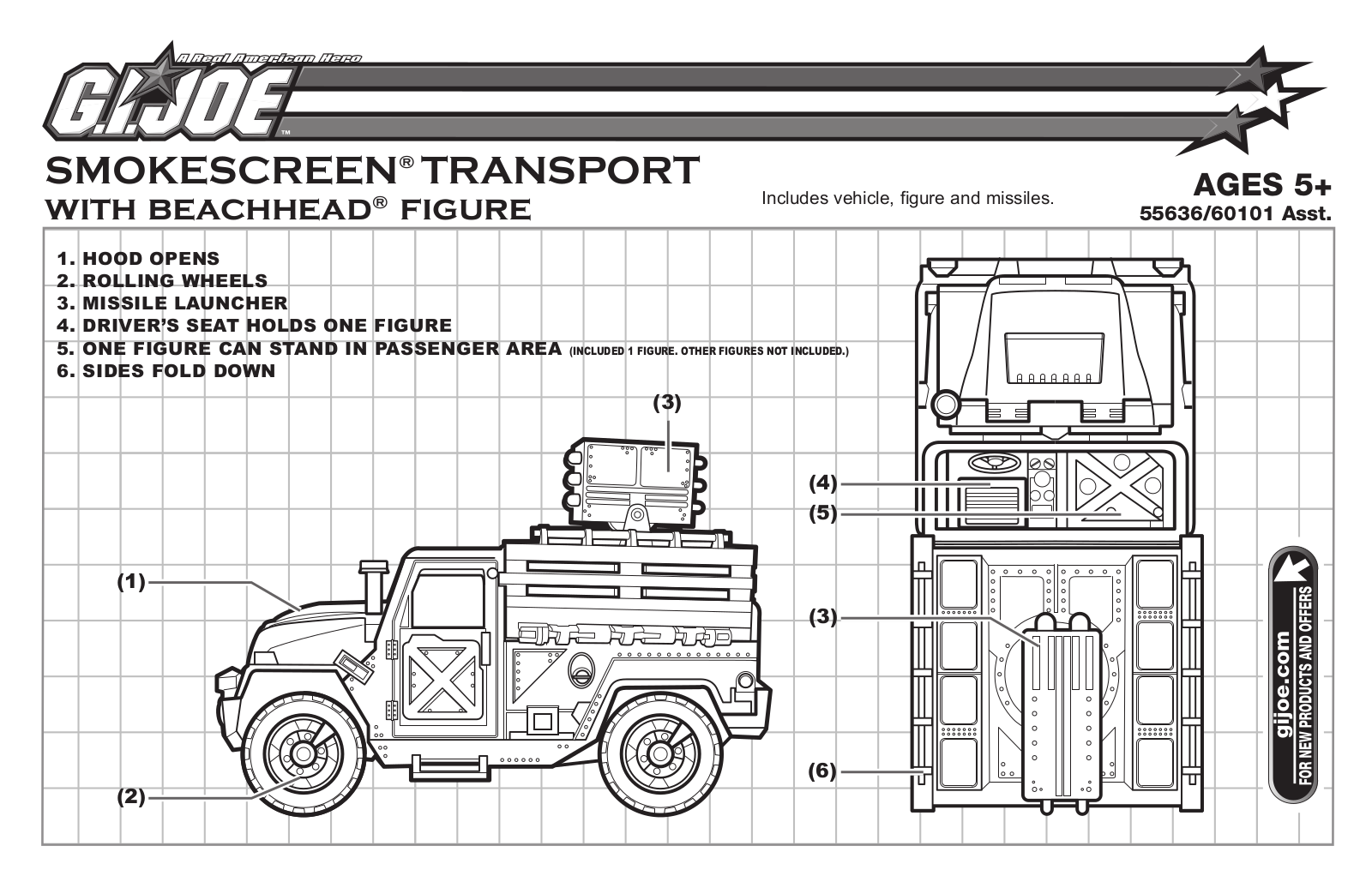 HASBRO GI Joe Smokescreen Transport with Beachhead User Manual