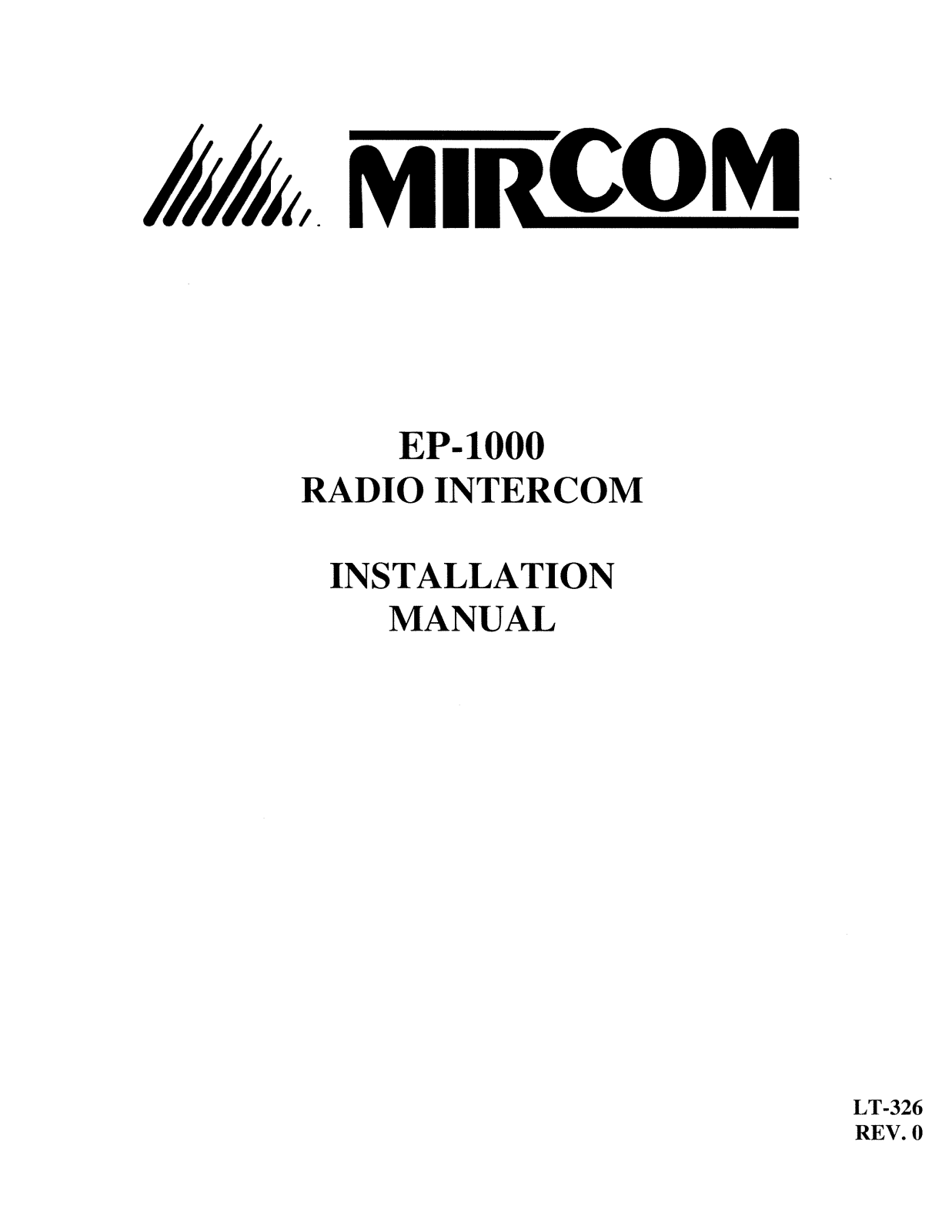 Mircom EP-1000 Installation Manual