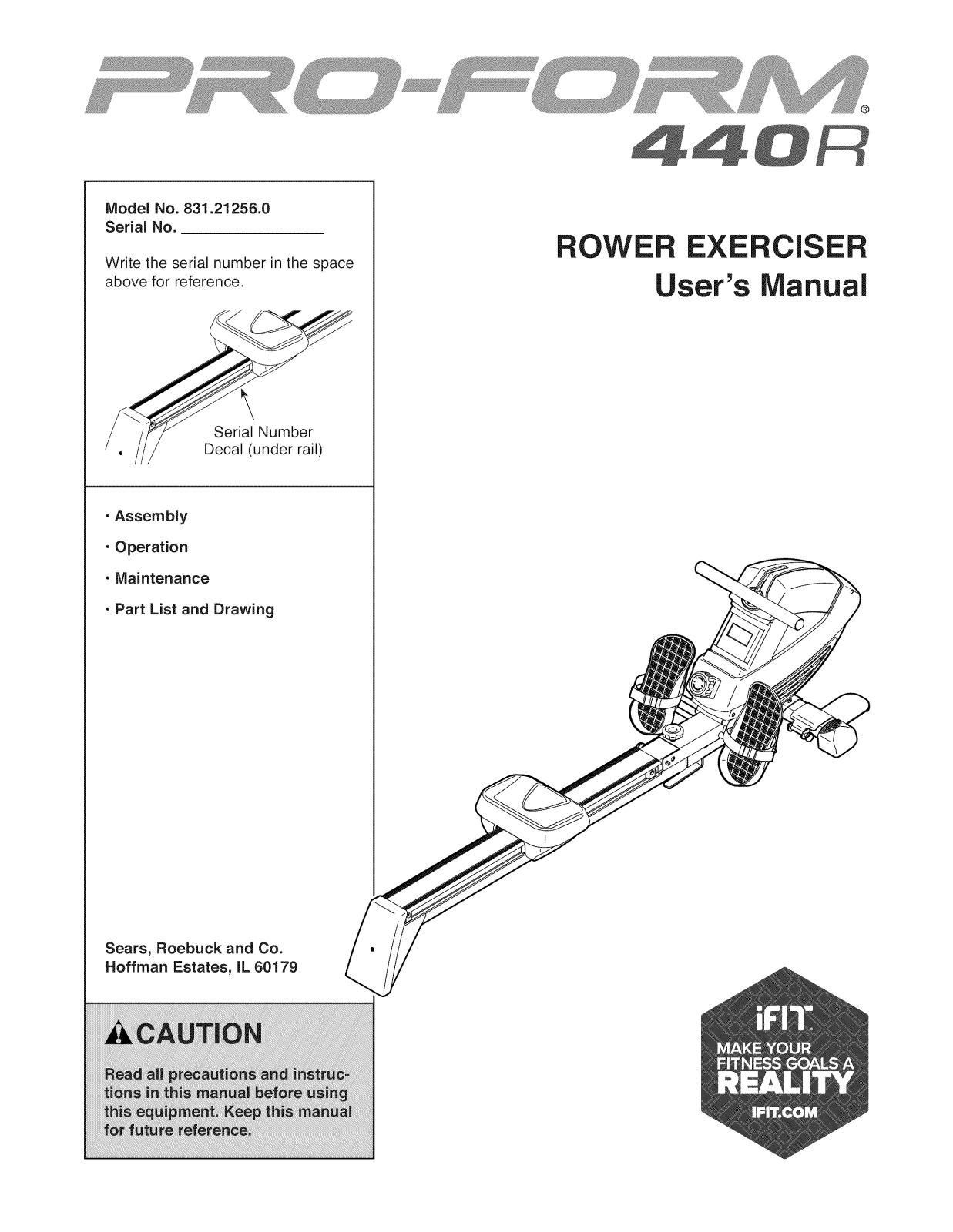 Proform 831212560 Owner’s Manual