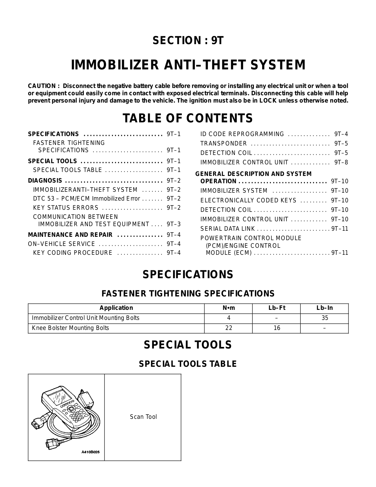 Chevrolet Nubira 1997-1998 User Manual