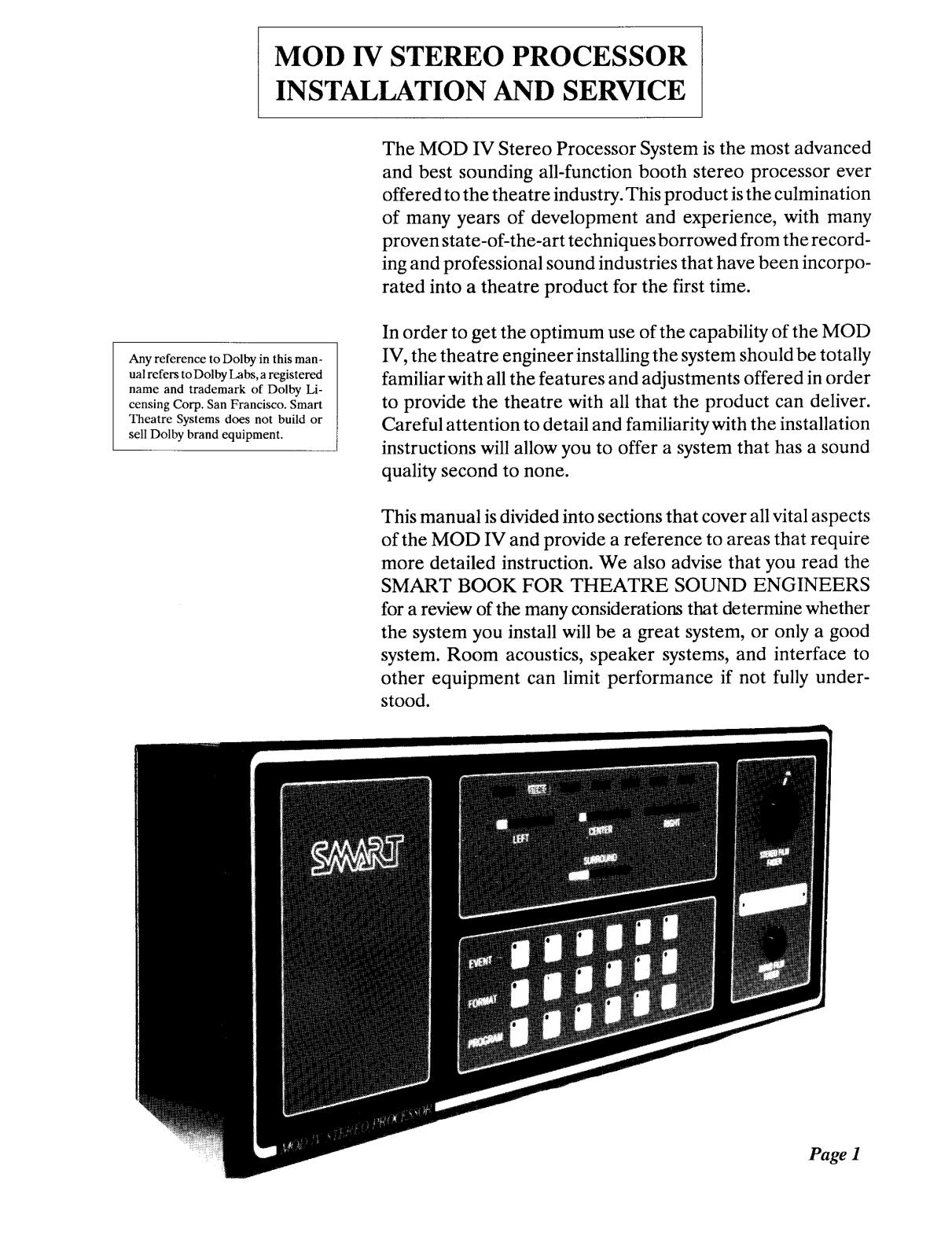 Smart MOD IV INSTALLATION Manual