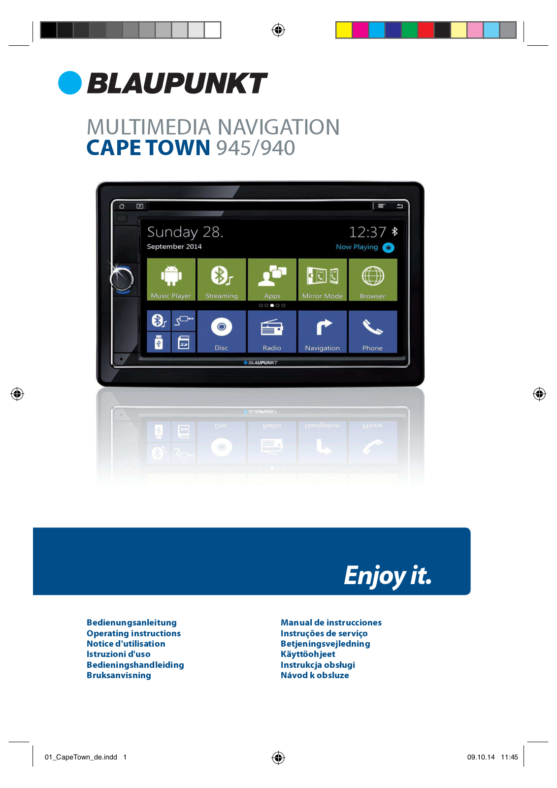 Blaupunkt Cape Town 940, Cape Town 945 Operating instructions