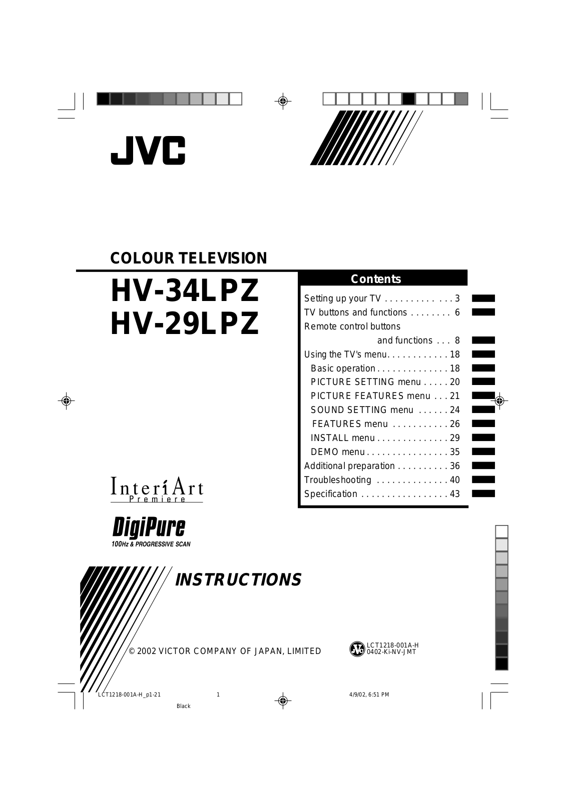 JVC HV-29LPZ, HV-34LPZ User Manual