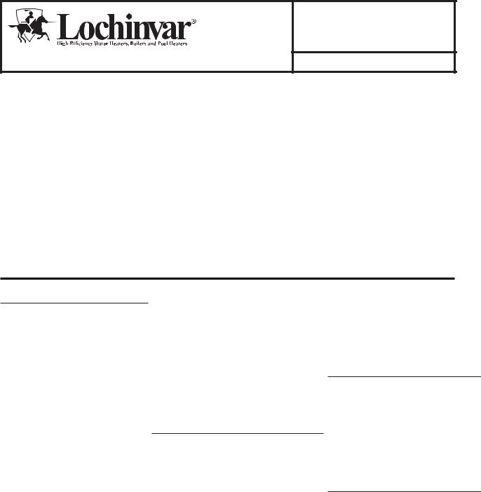 Lochinvar FBN1500 Manual