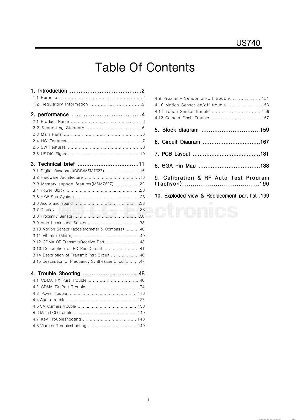 LG US740 Service Manual