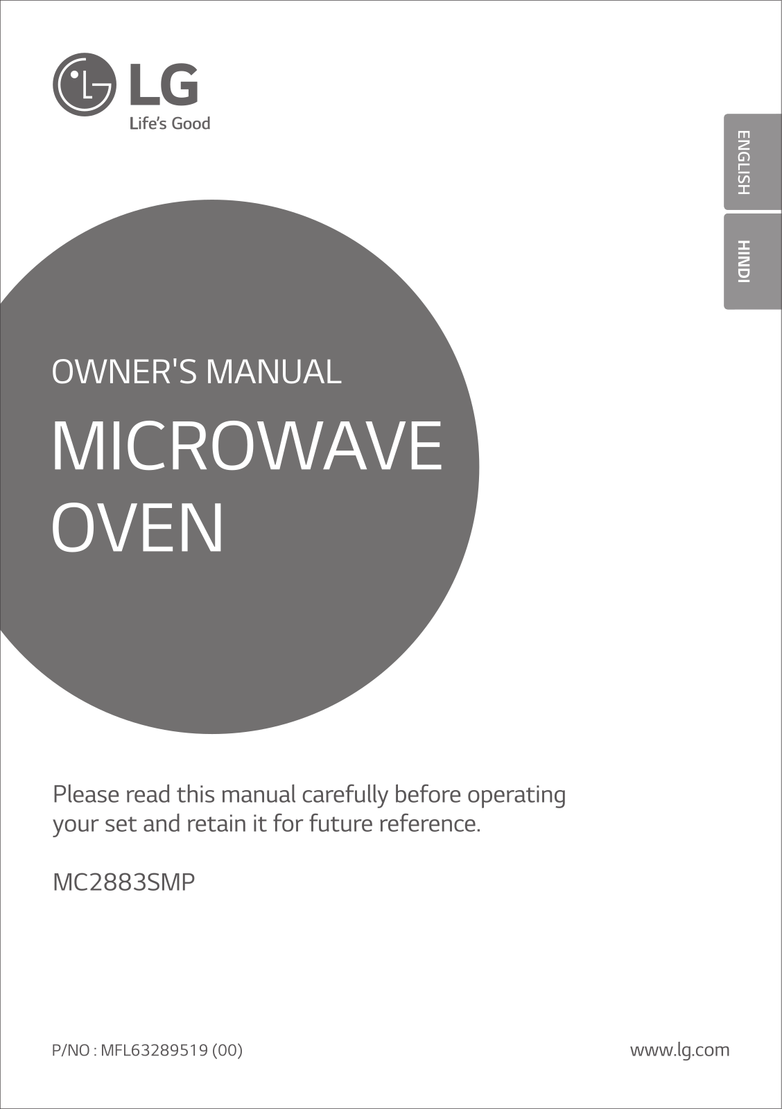 LG MC2883SMP Owner’s Manual