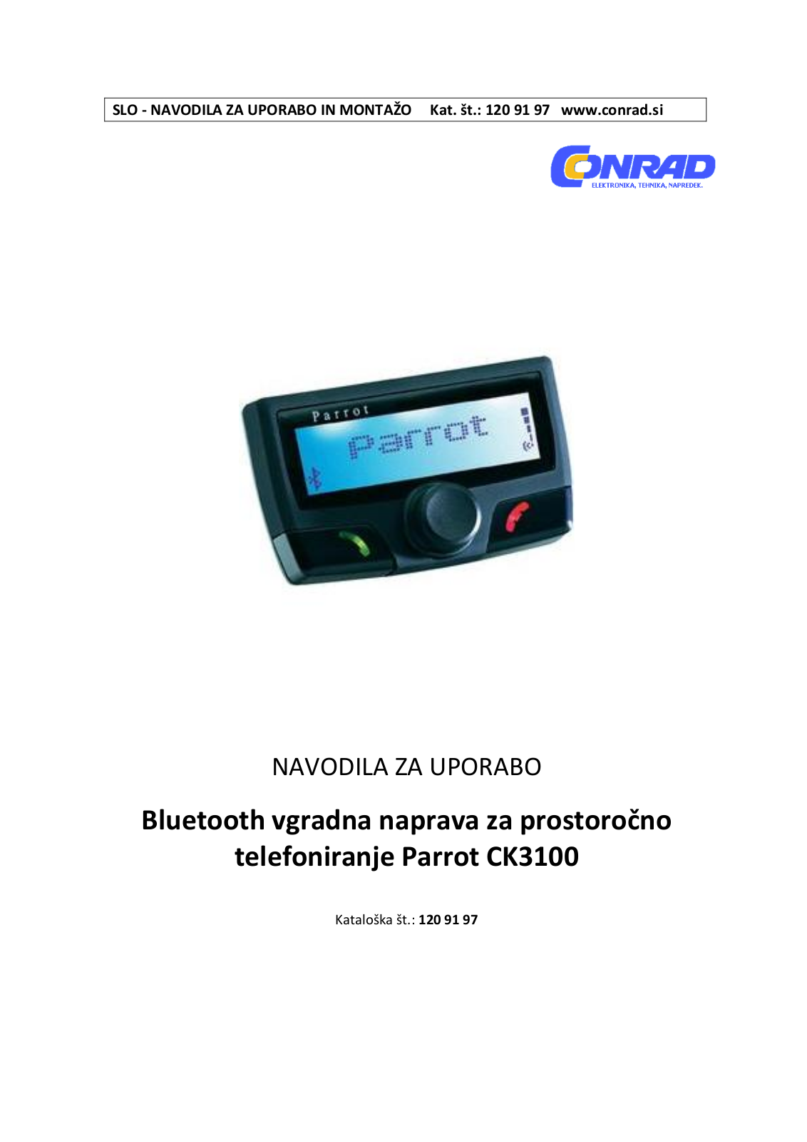 Parrot CK3100 User guide