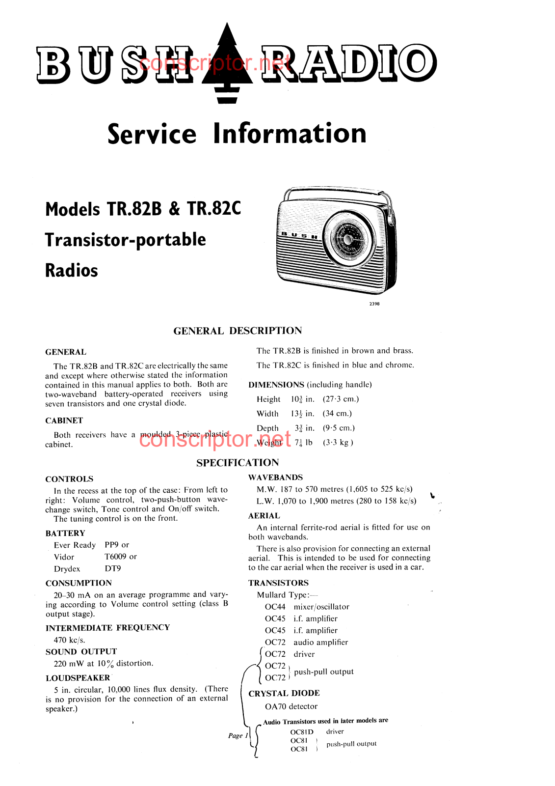 Buch TR.82B, TR.82C Service manual