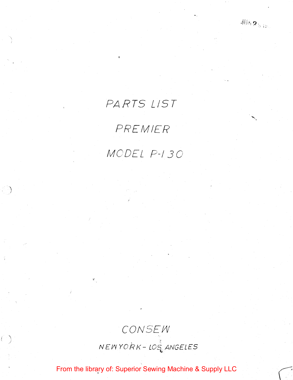 Consew P130R User Manual