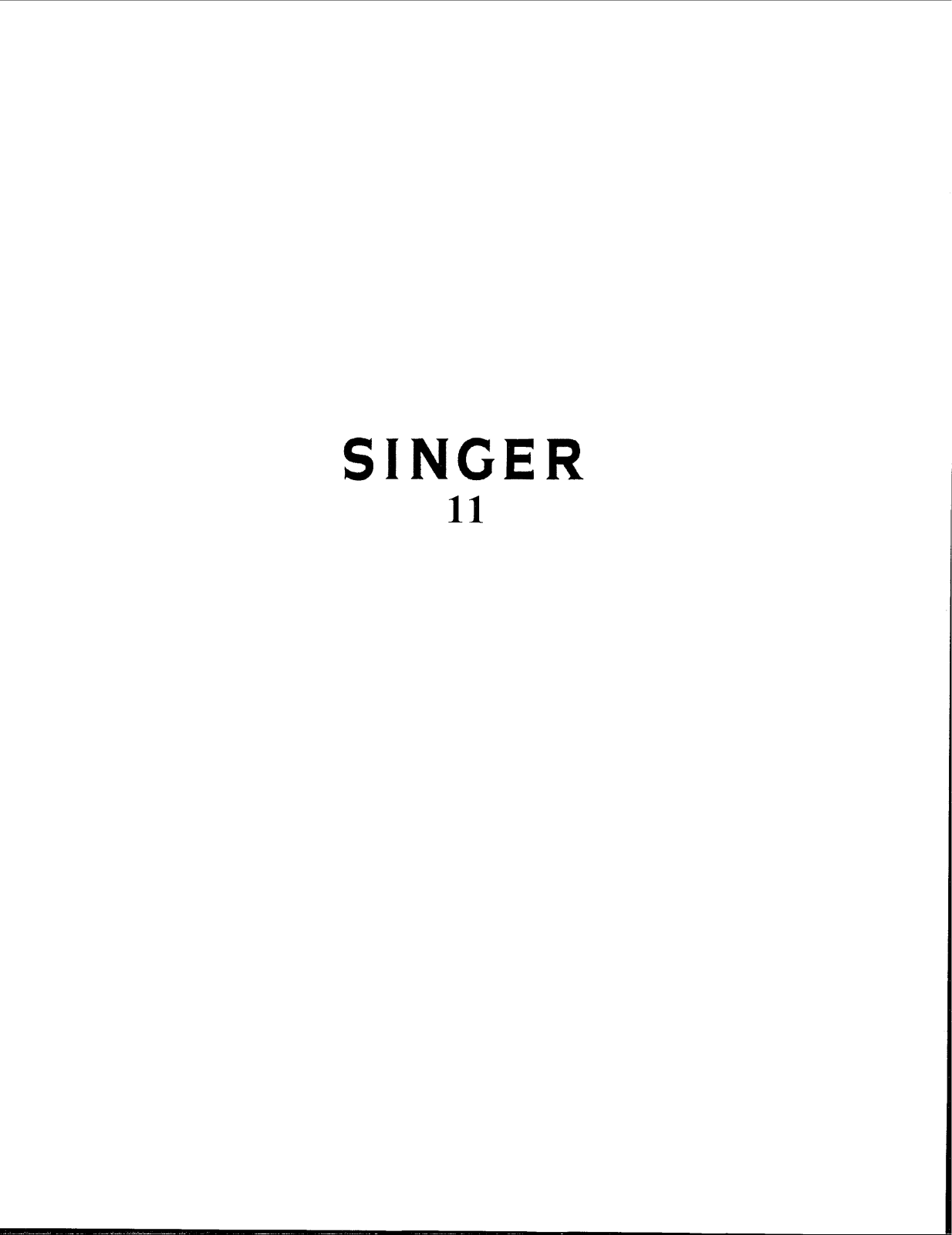 Singer 11-26, 11-25, 11-22, 11-23, 11-24 User Manual
