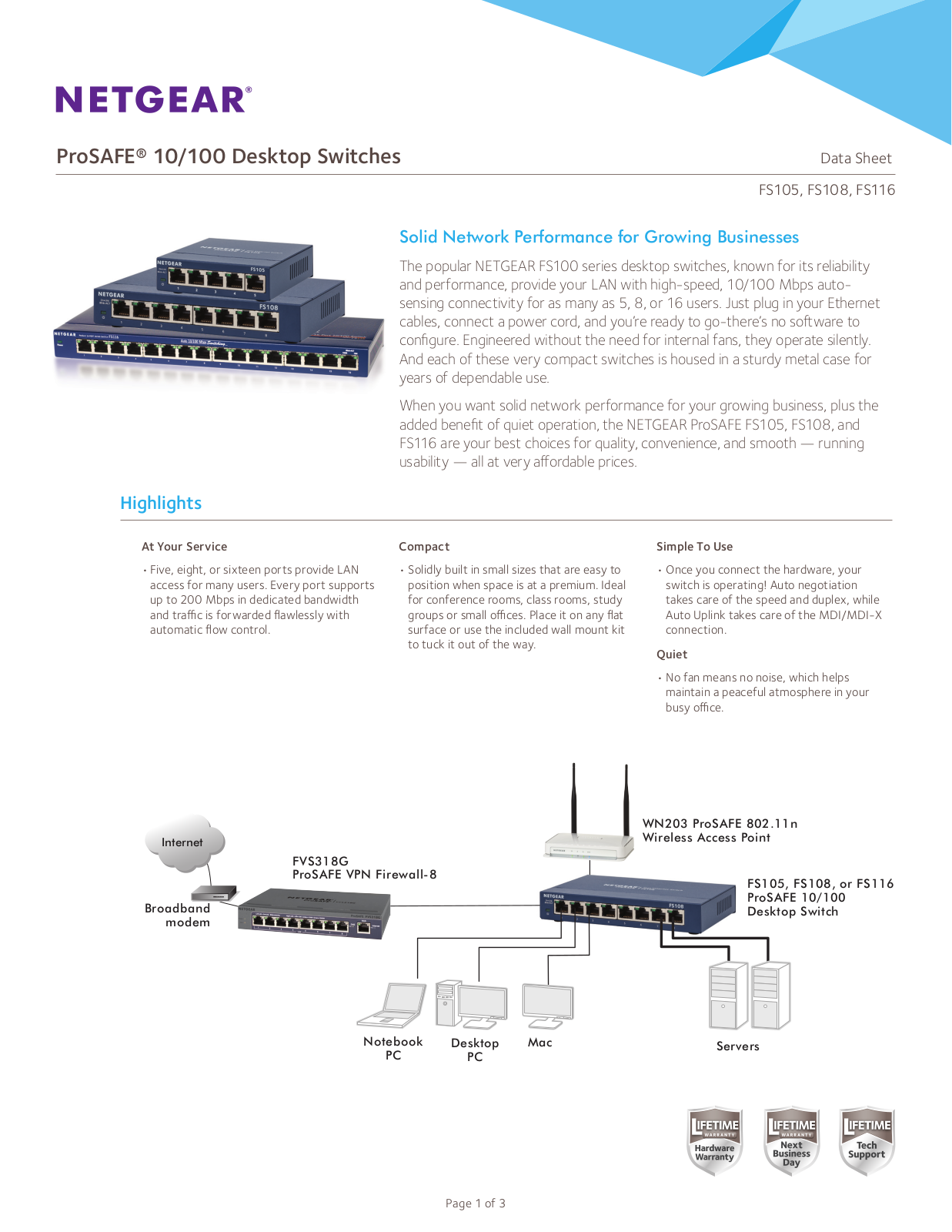 Netgear FS105 User Manual