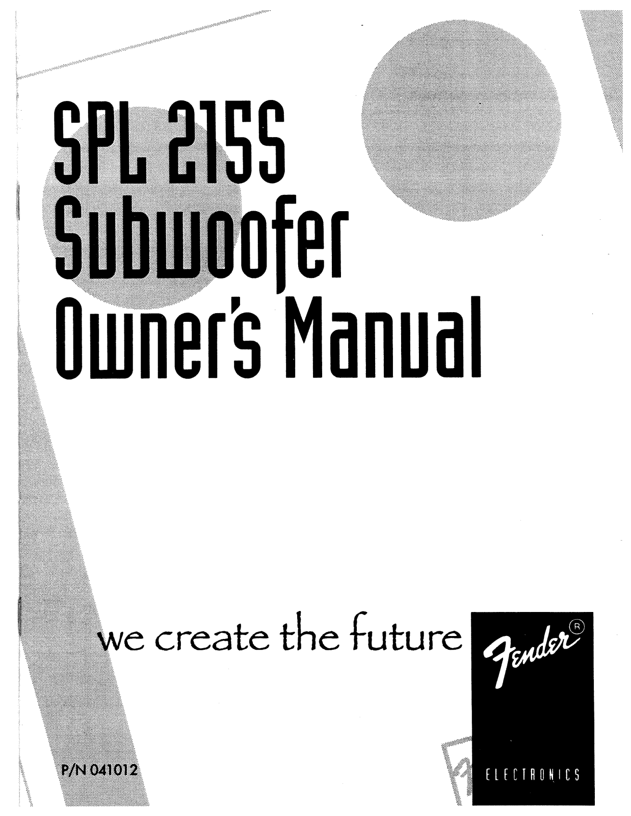 Fender SPL-215S Operation Manual