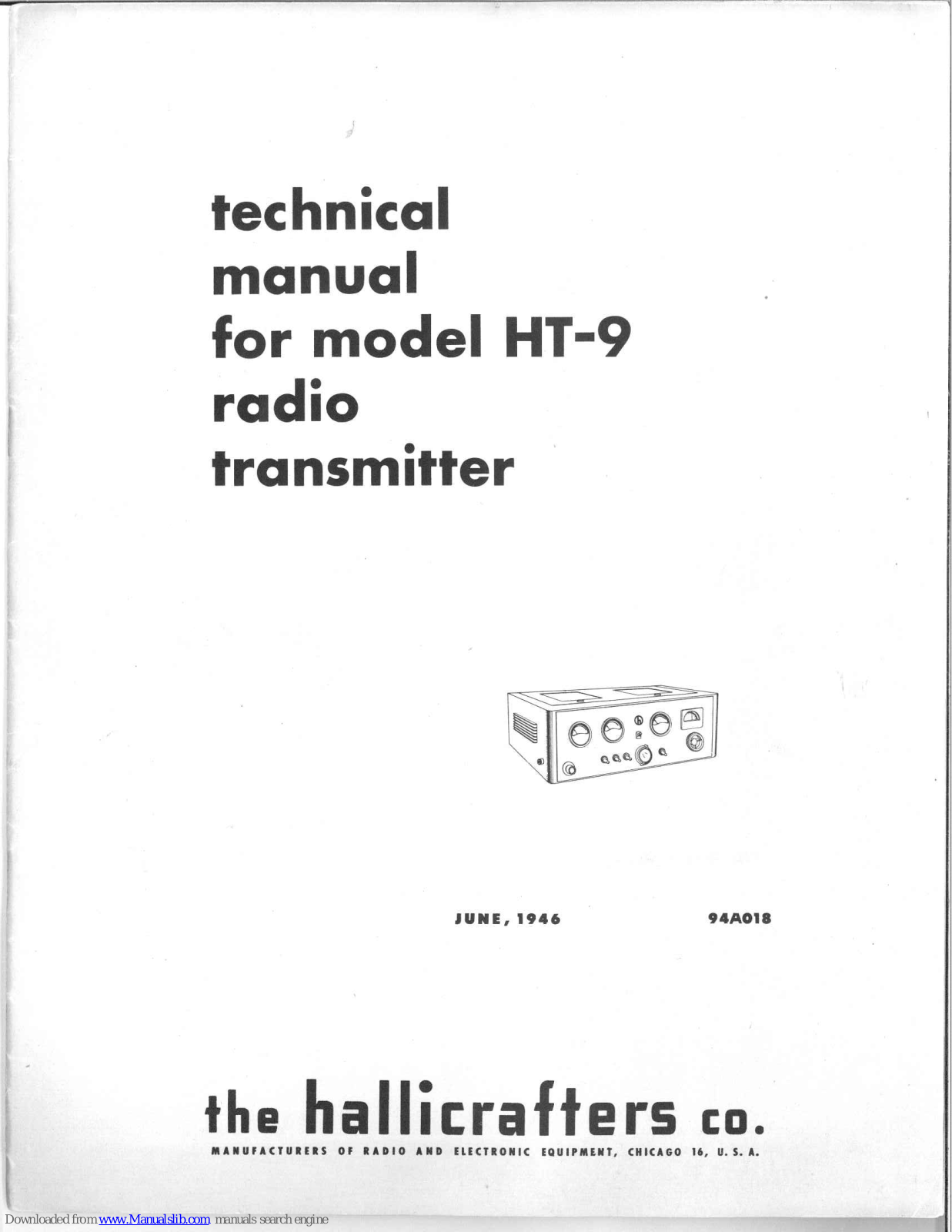 Hallicrafters HT-9 Technical Manual