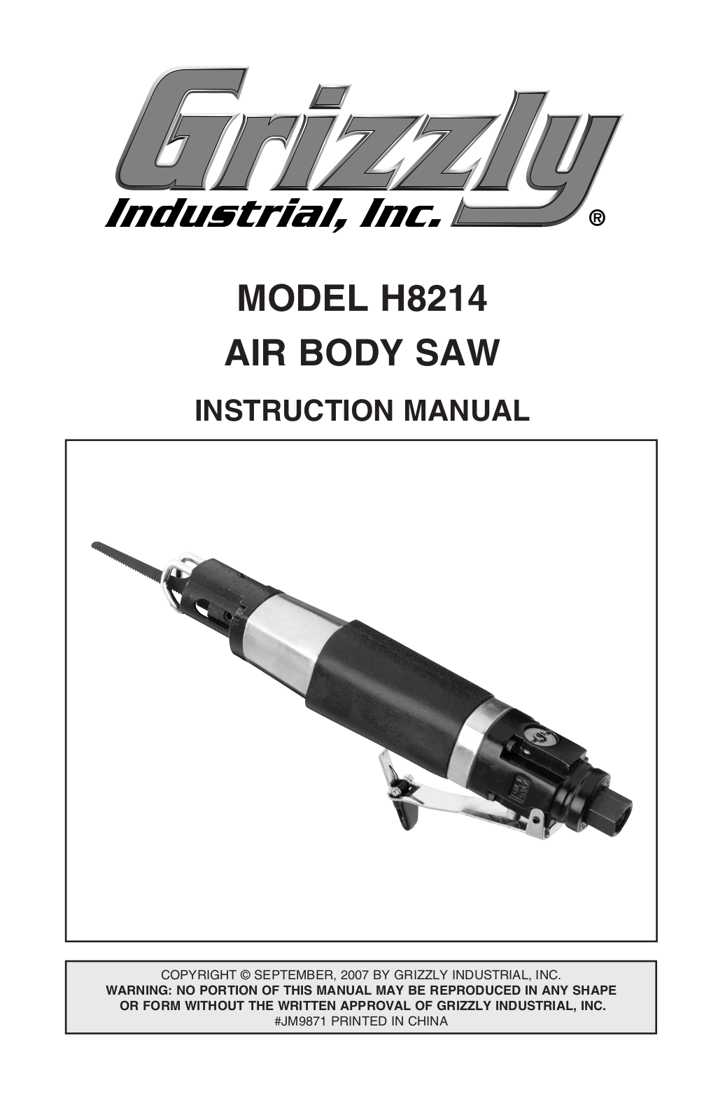 Grizzly H8214 User Manual