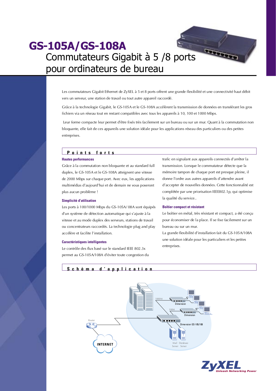 Zyxel GS-108A, GS-105A BROCHURE